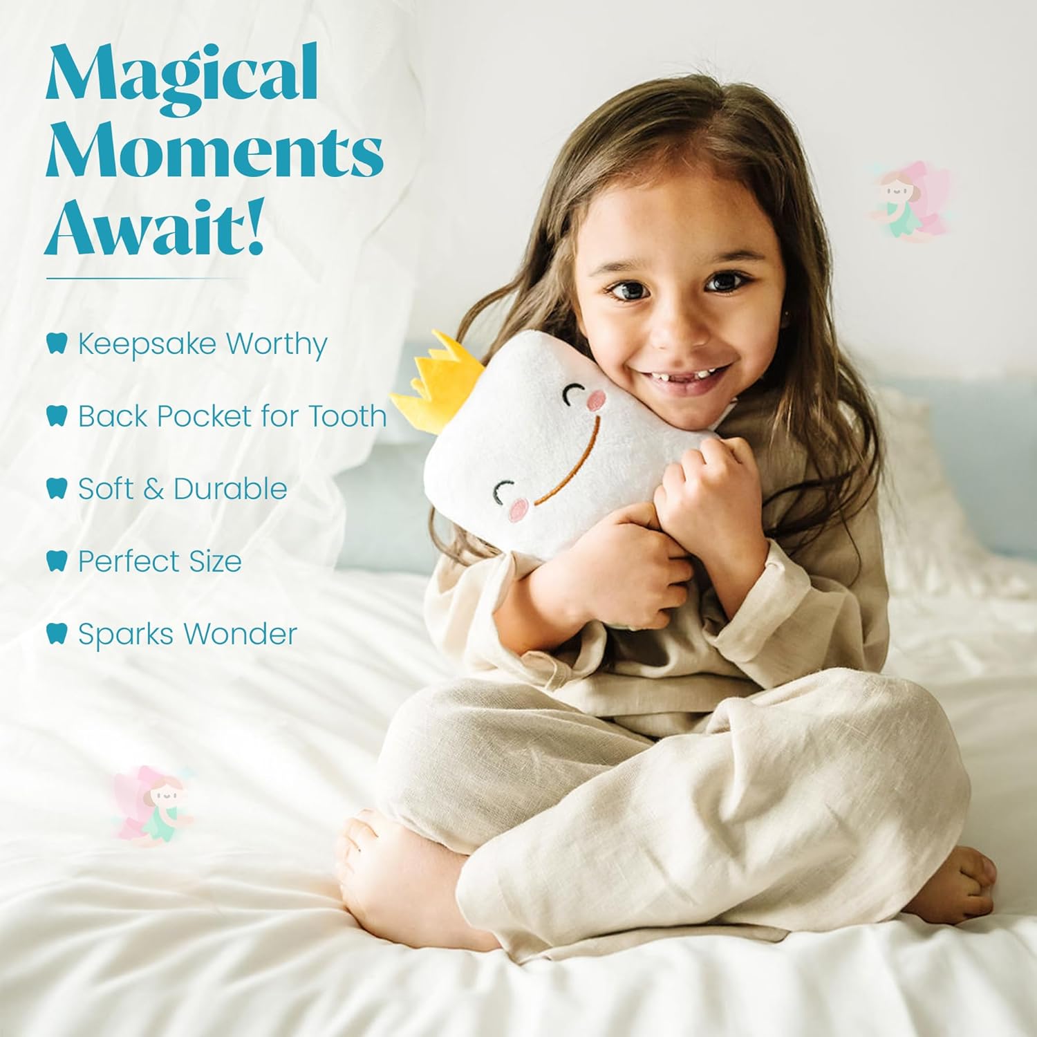 Cairn 6 Tooth Fairy Pillow with Back Pocket