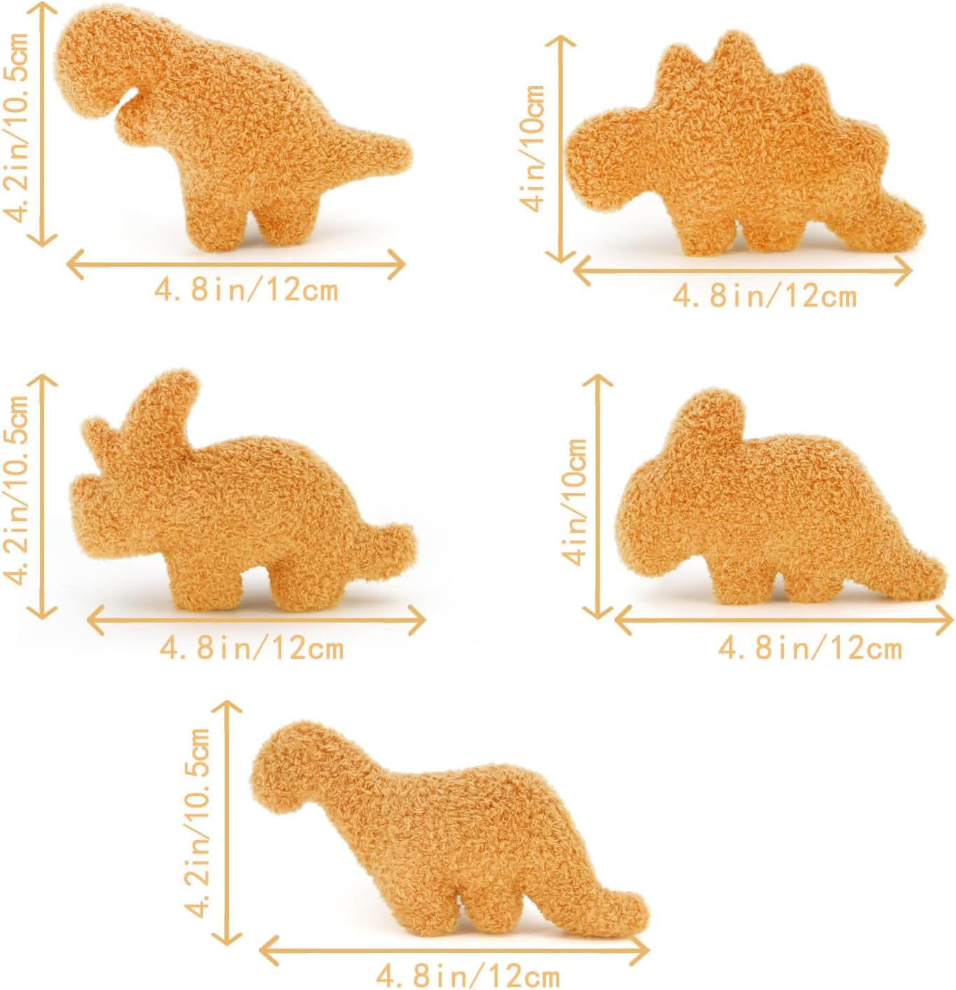 Mini Dino Chicken Nugget Plush Toy 42 Inches 5pc
