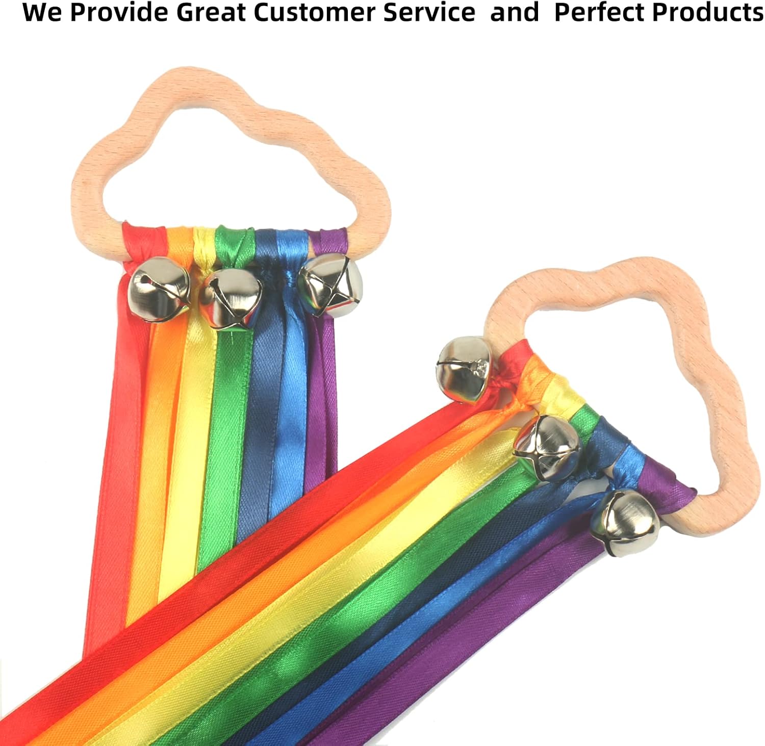 MEROCO Rainbow Hand Kite with Wood Rings 2pcs 1