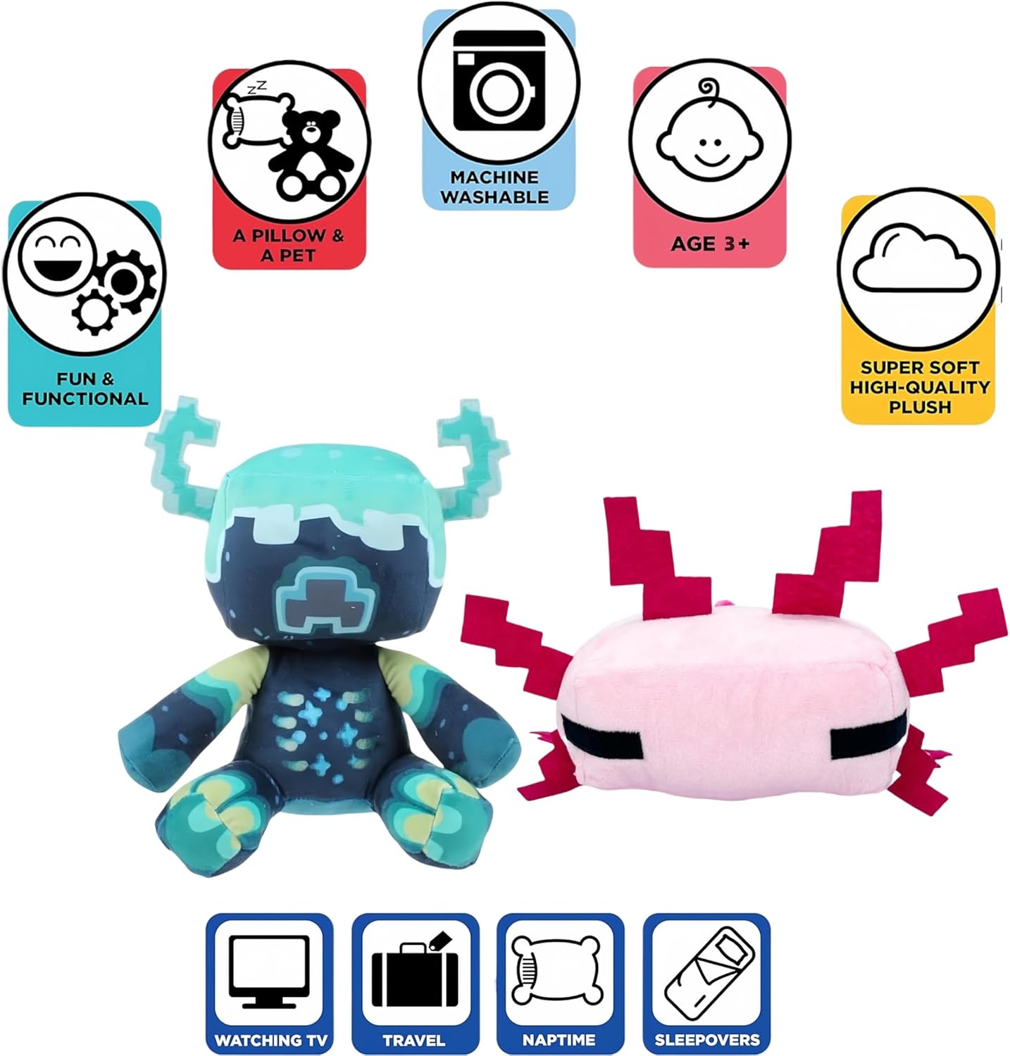 Cherry Bunny 2-Pack Plush Toys 10-inch Warden and 12-inch Axolotl