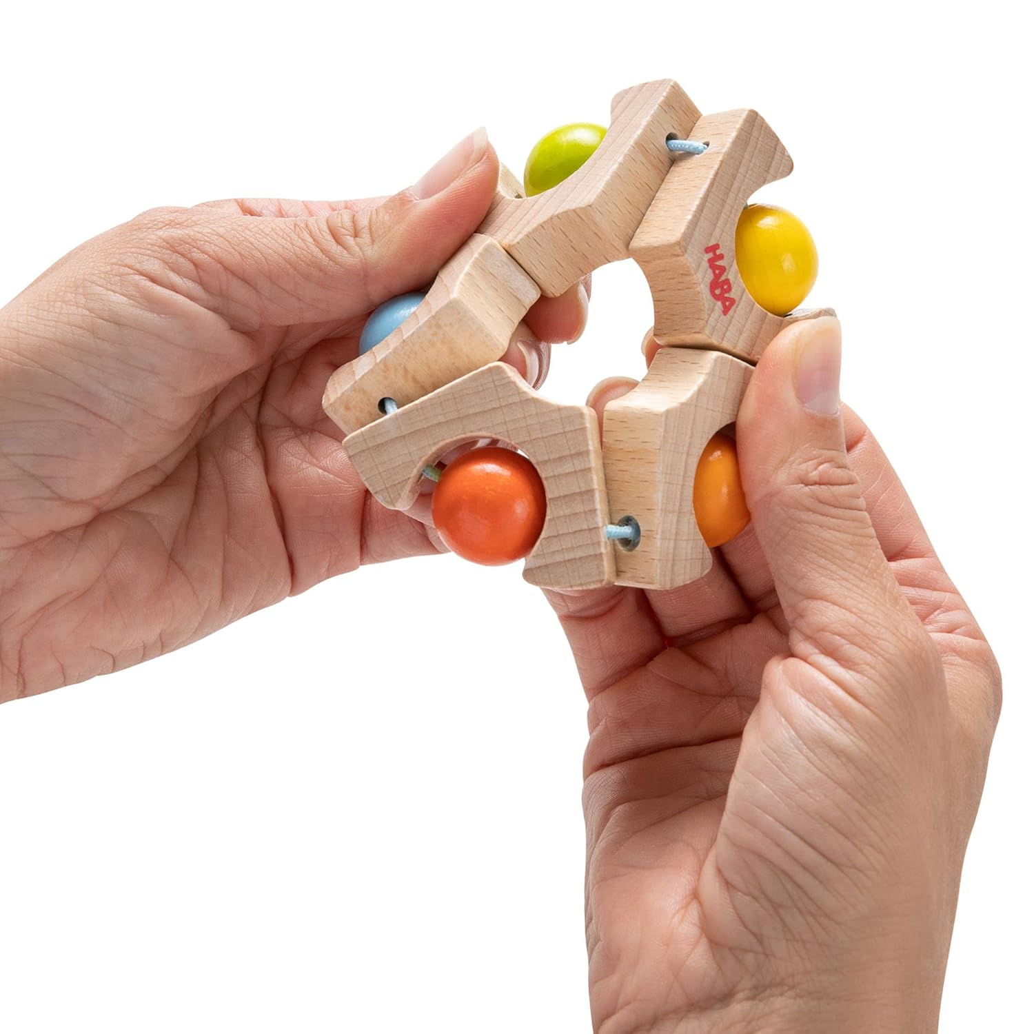 HABA Clutching Toy Ball Wheel Wooden Rattle