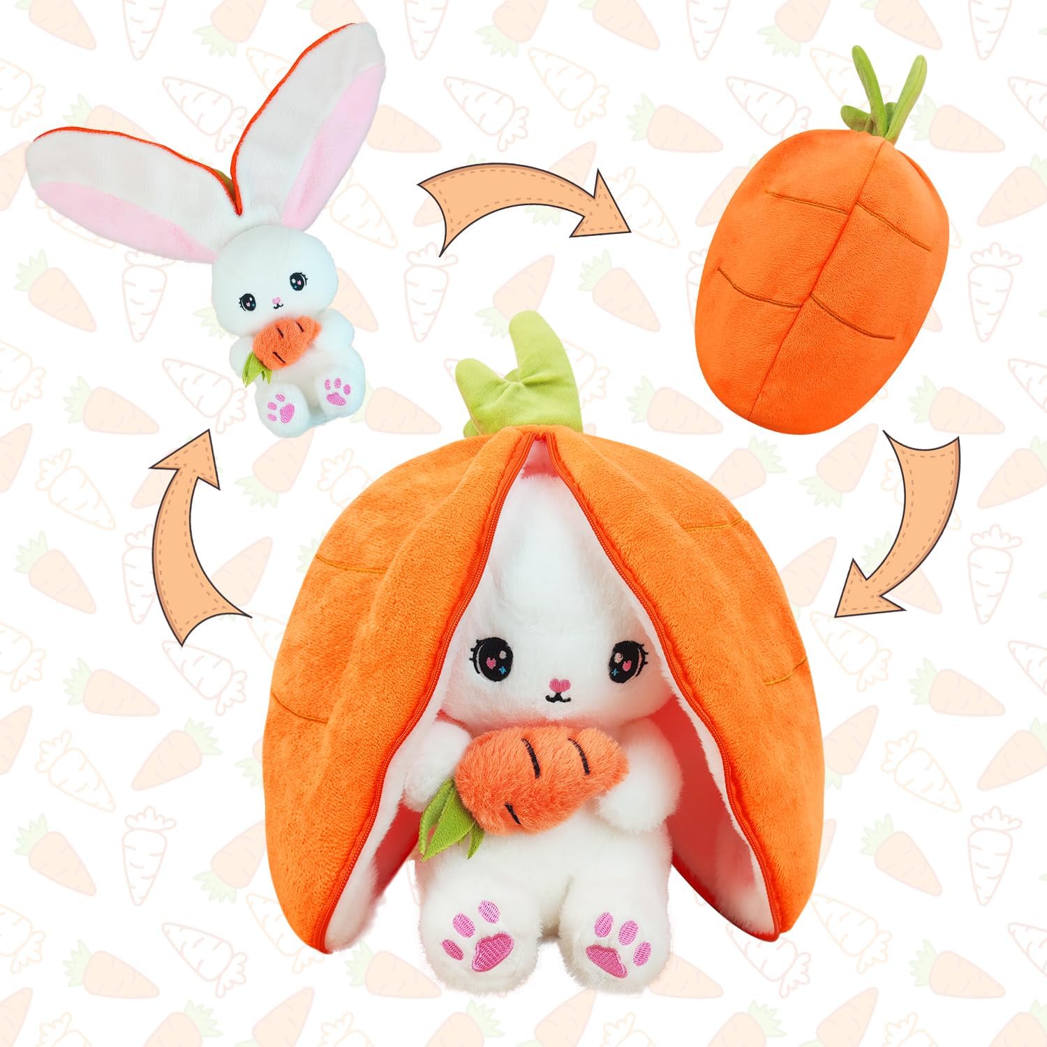YUMEYA Cuddle Bunny Plush Pillow Reversible Kawaii Toy