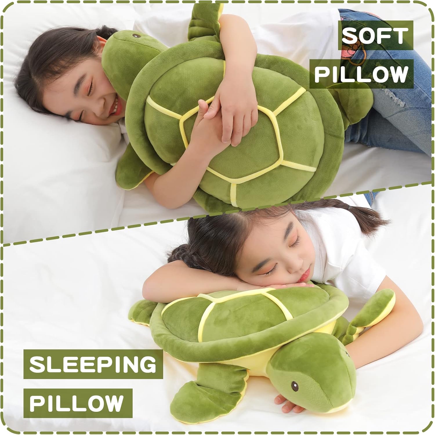 20 Inch Green Sea Turtle Plush Pillow Toy