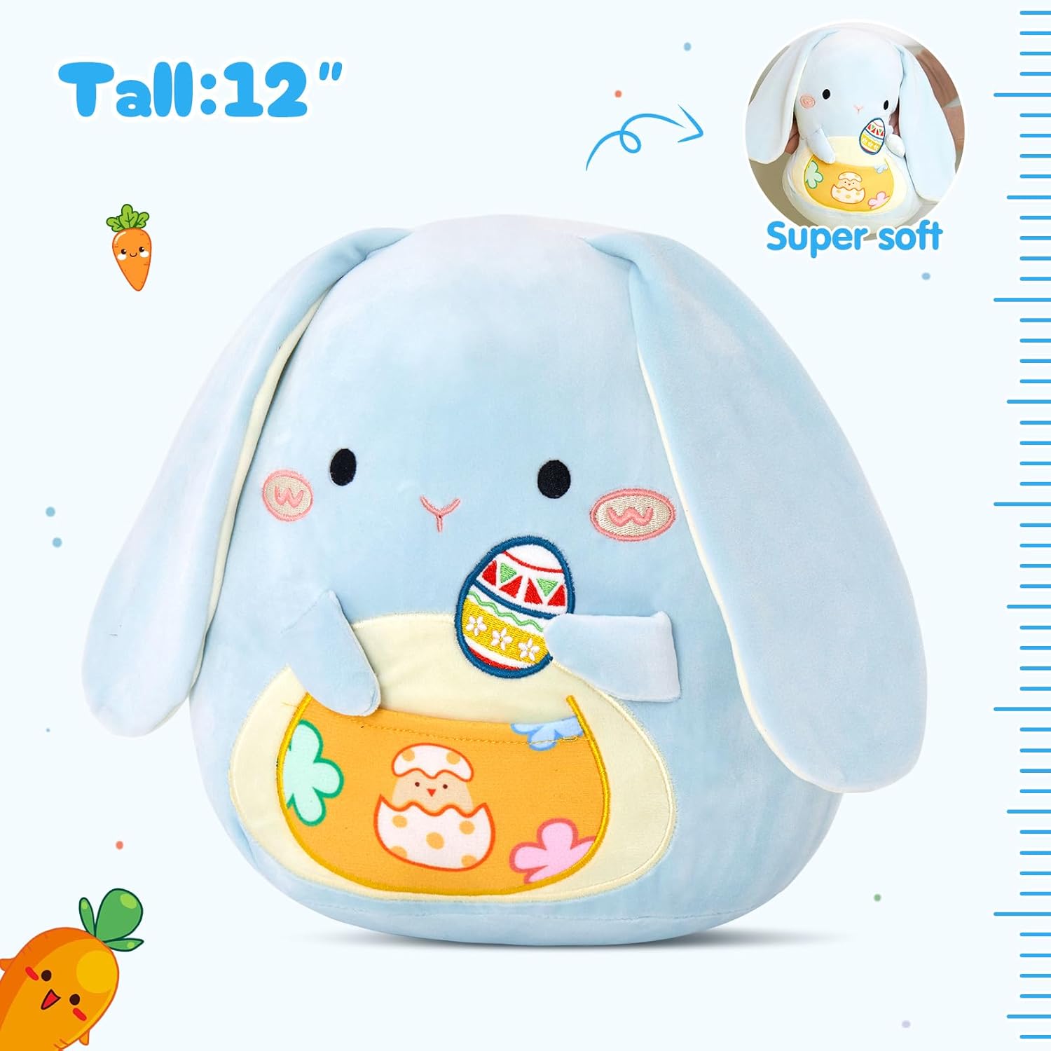 HappySpot Easter Bunny Plush Pillow 12 Inch 1