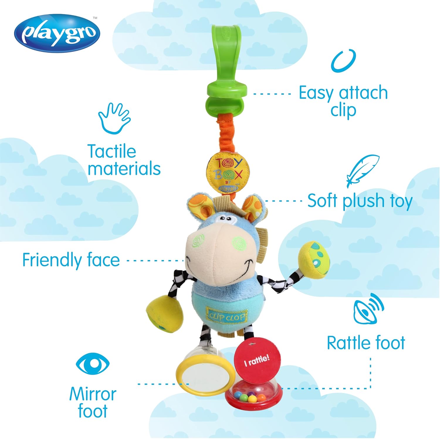 Playgro Dingly Dangly Rattle Toy for 0 Months