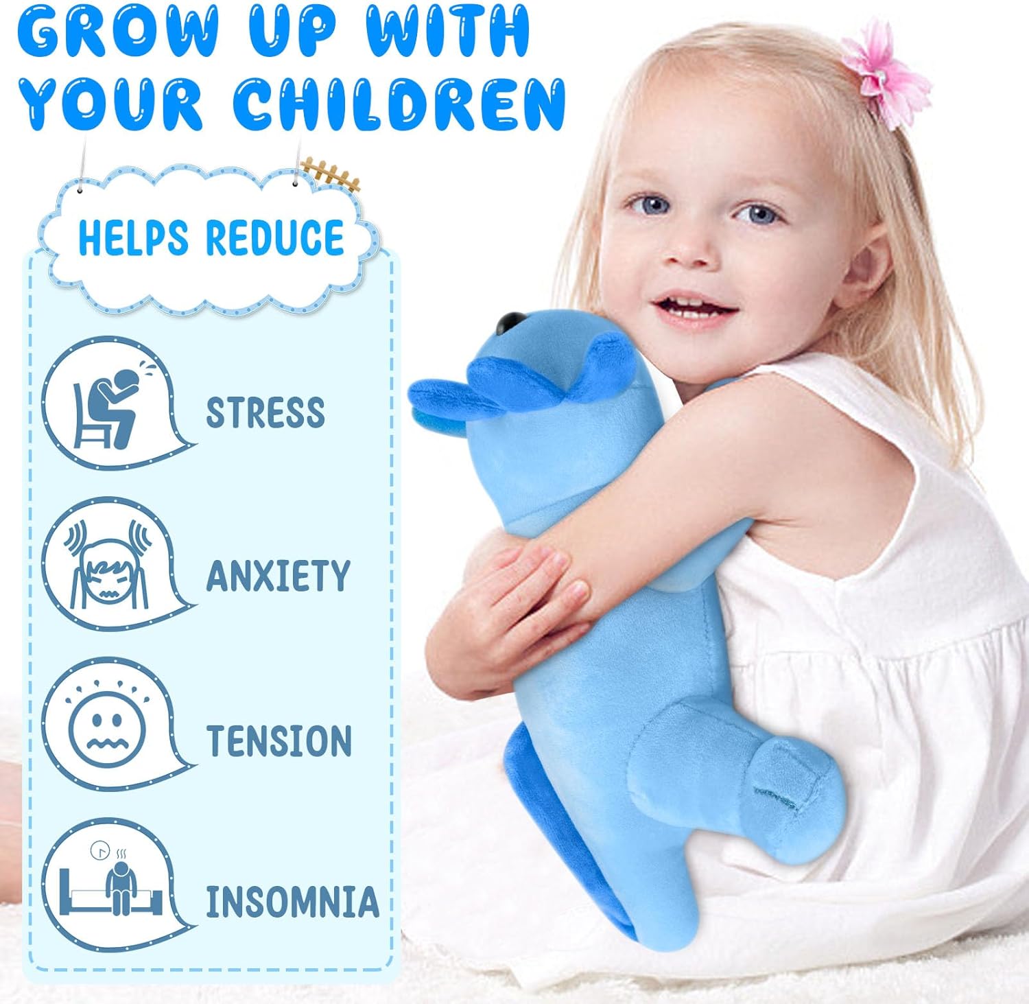 Soft Axolotl Plush Toy Blue 108 Inches