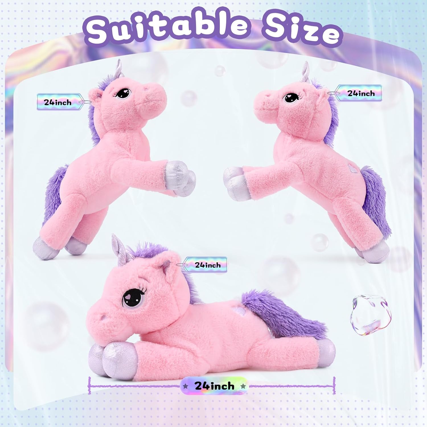 Lanmore 24 Unicorn Plush Pillow for Girls