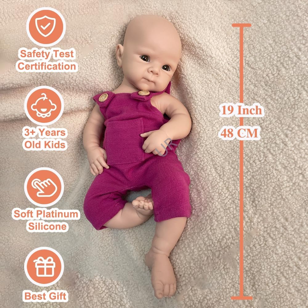 Oppaionaho 19 Silicone Reborn Baby Doll with Birth Certificate