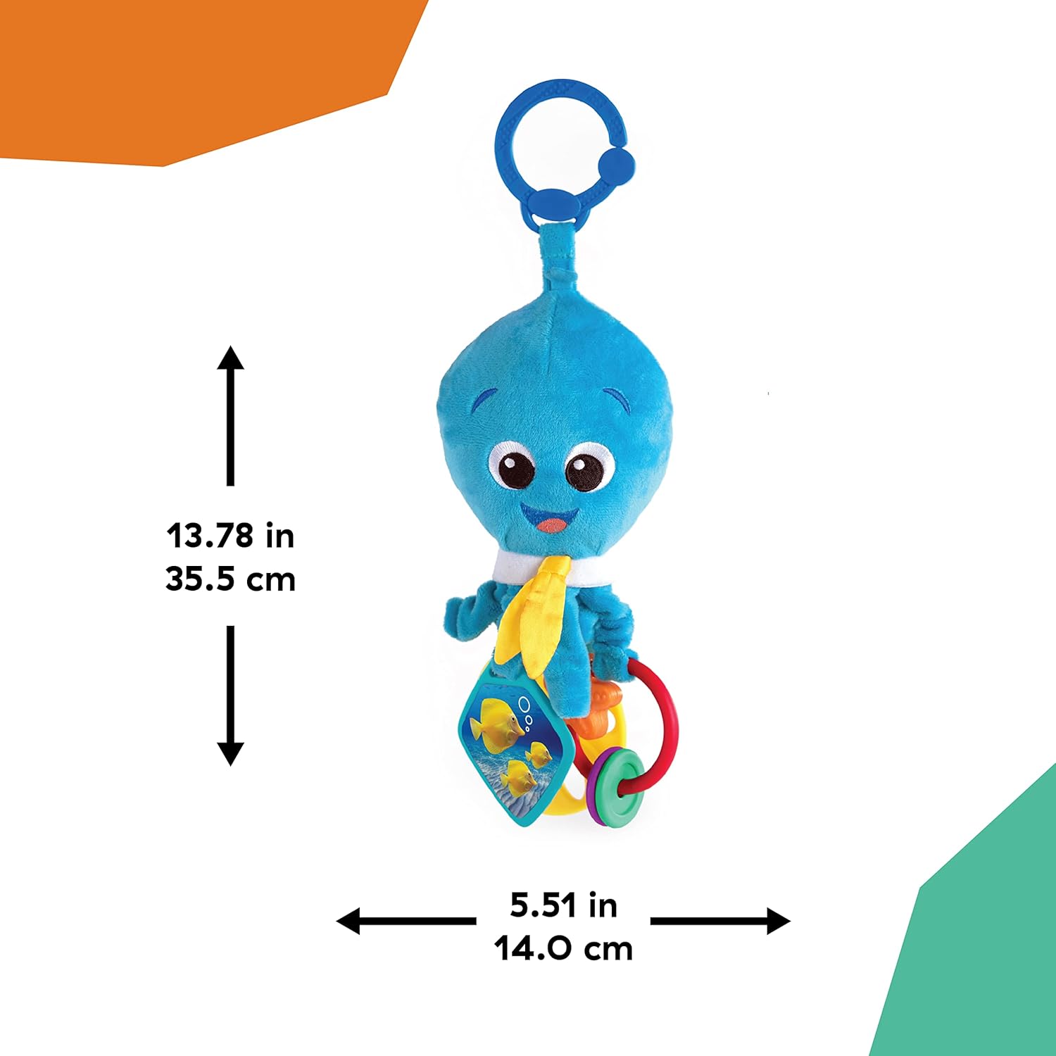 Baby Einstein Activity Arms Octopus BPA Free Stroller Toy Blue