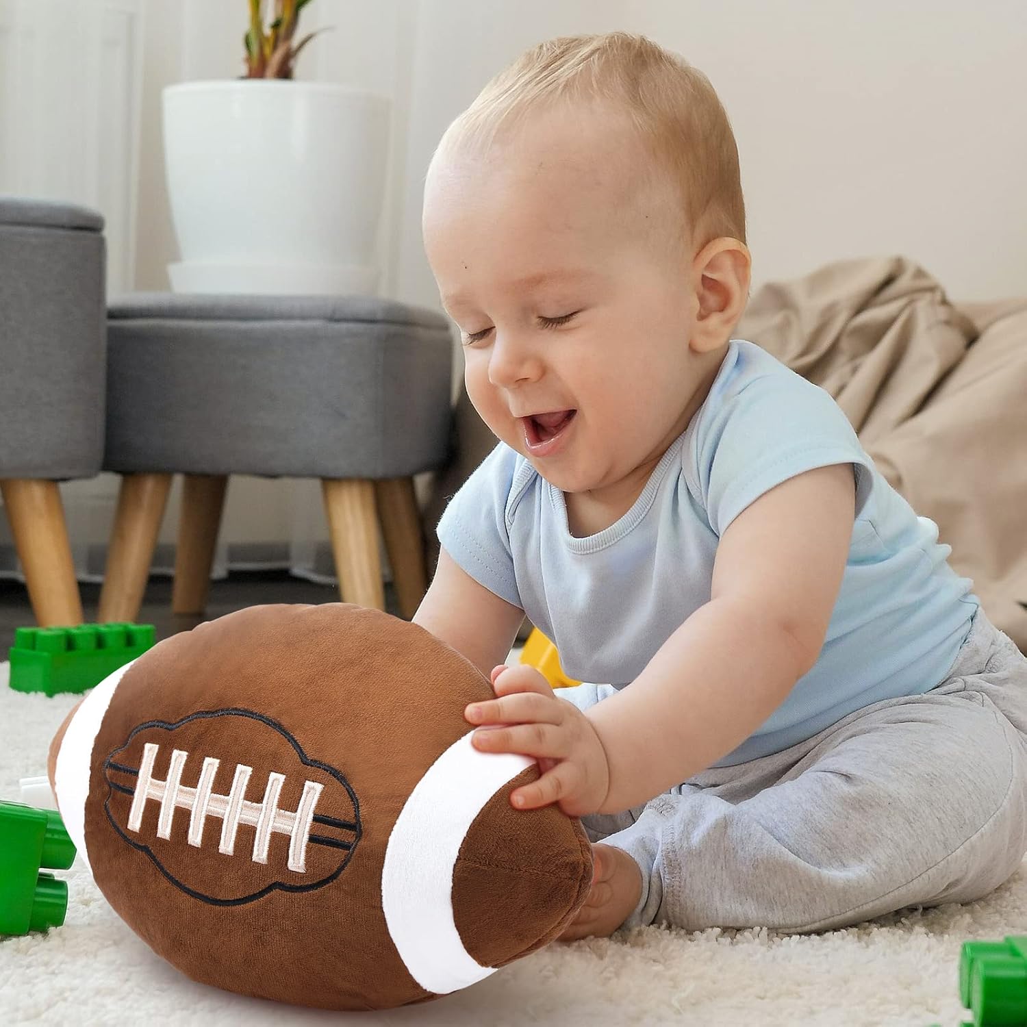HyDren Football Pillows 2 Pcs Fluffy Plush