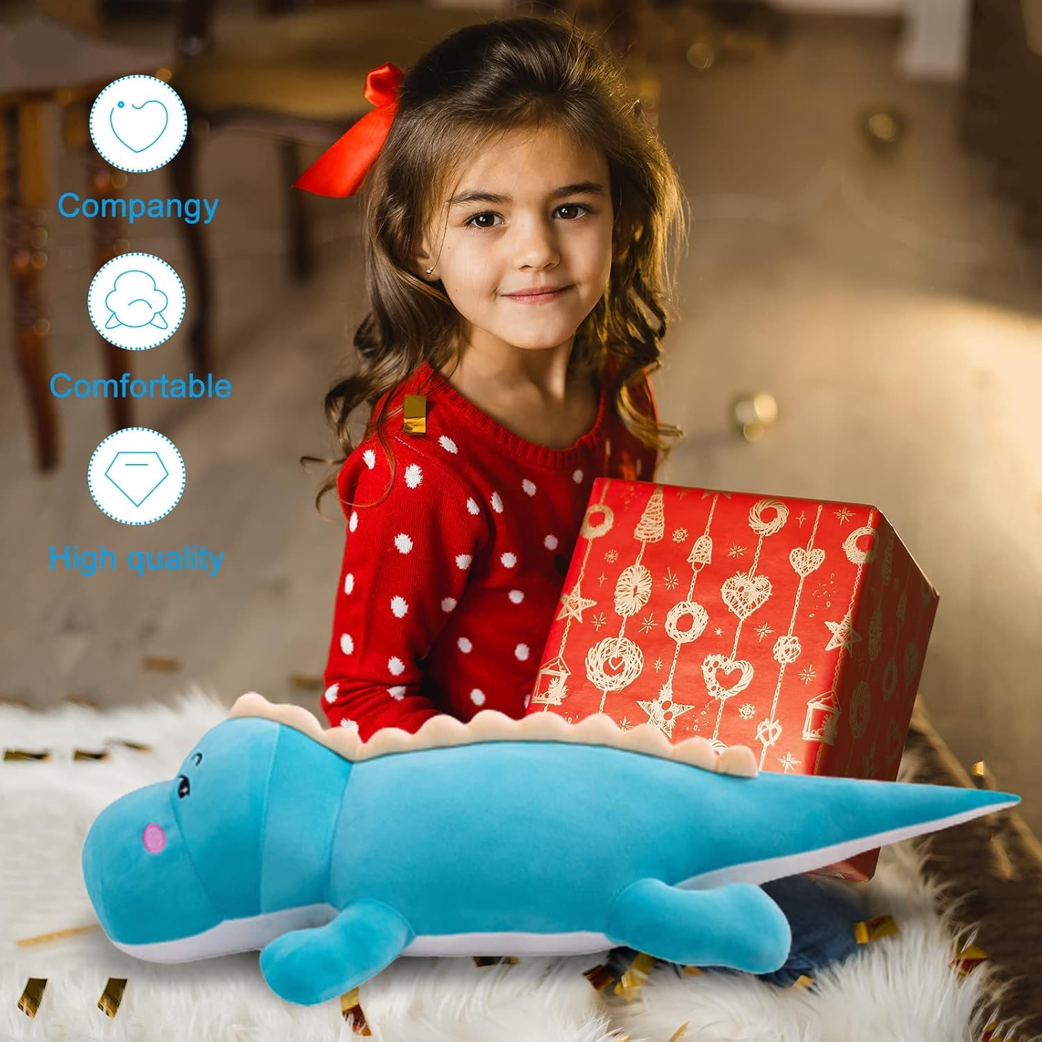 OULV Dinosaur Plush Pillow Soft Stuffed Animal Doll for Kids 1