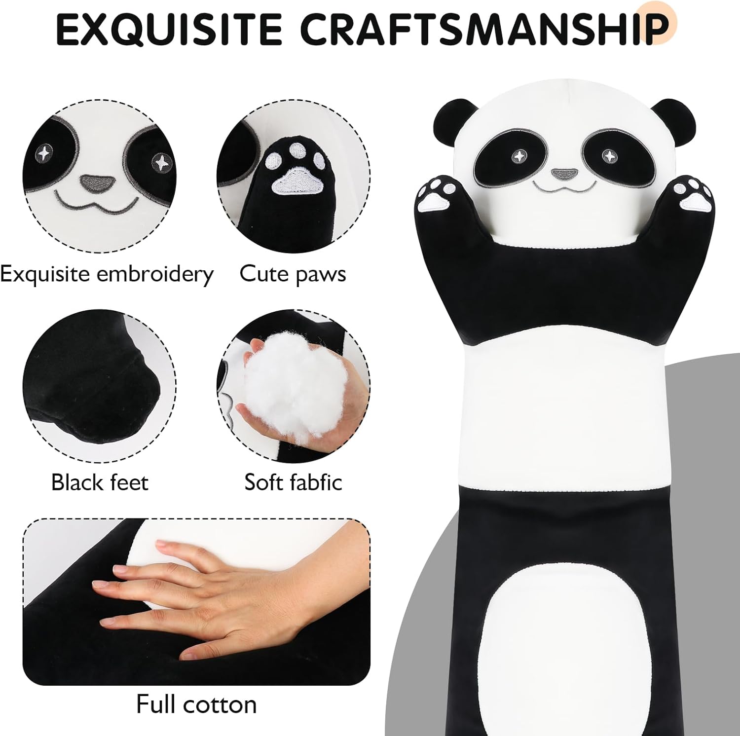 Tianmihou 36 Inch Giant Panda Plush Soft Body Pillow