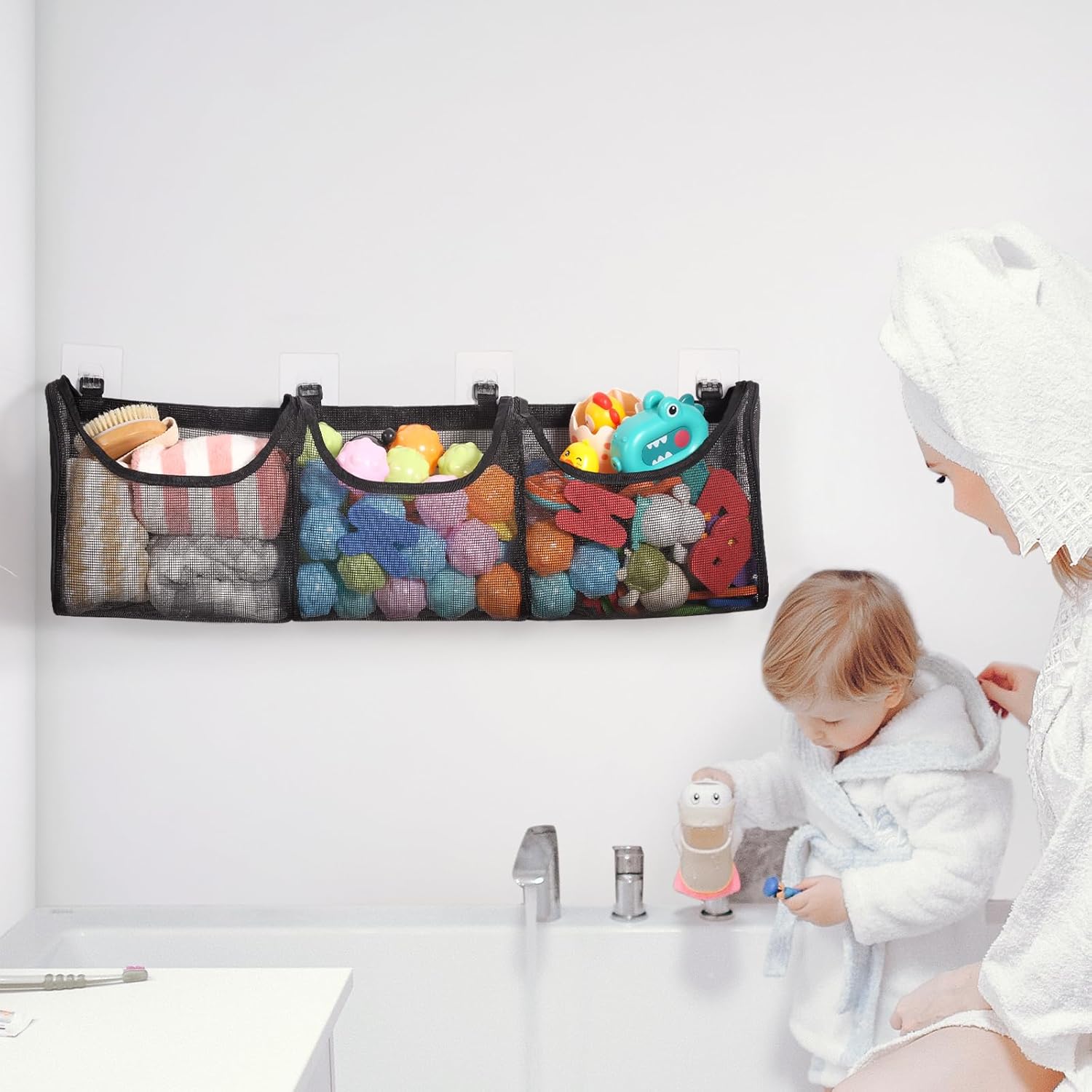Goowin 3 Compartment Bath Toy Organizer