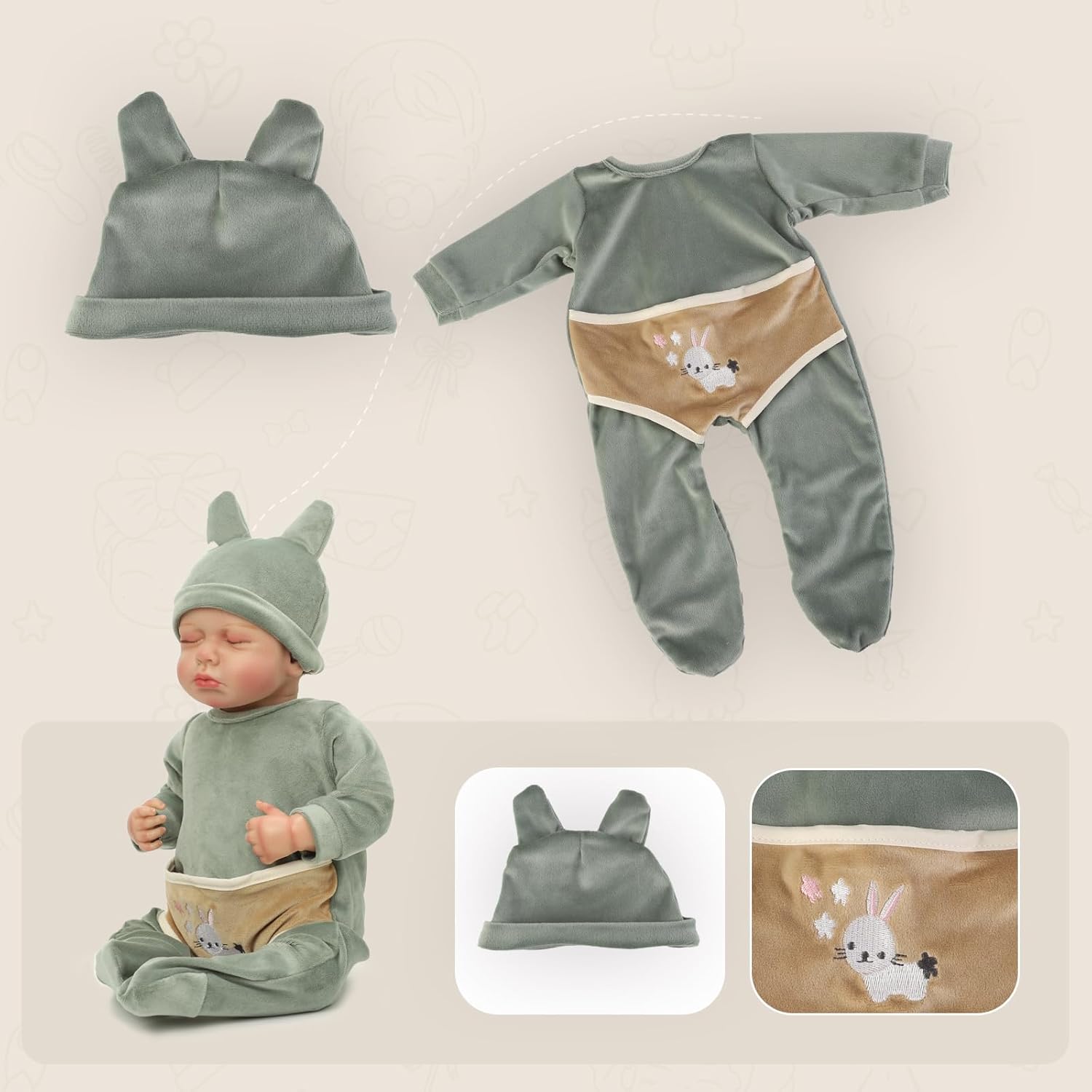 YOYOExment Reborn Baby Doll Clothes 20 Inch