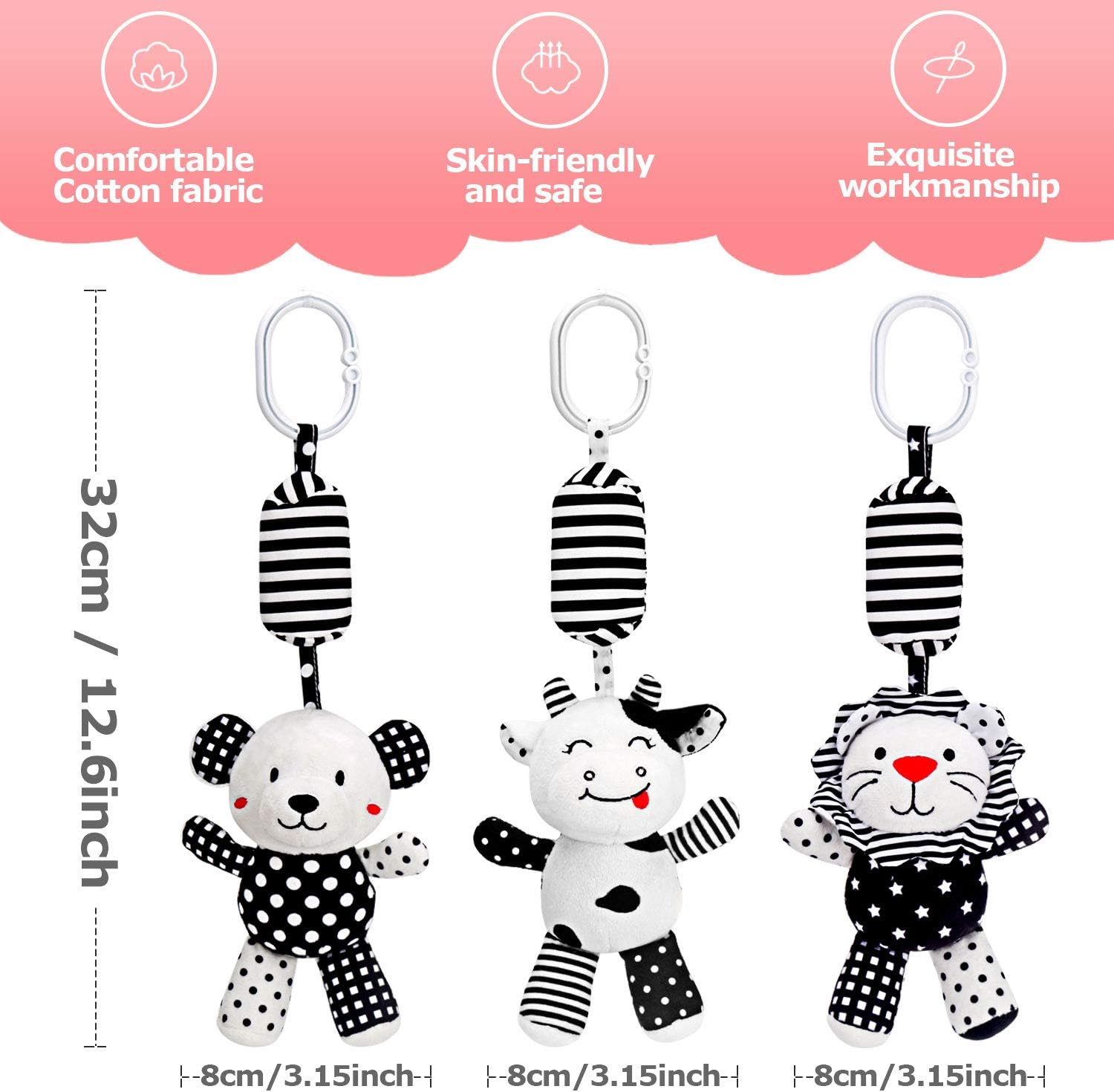 Rolimate Baby Cartoon Animal Stuffed Rattle