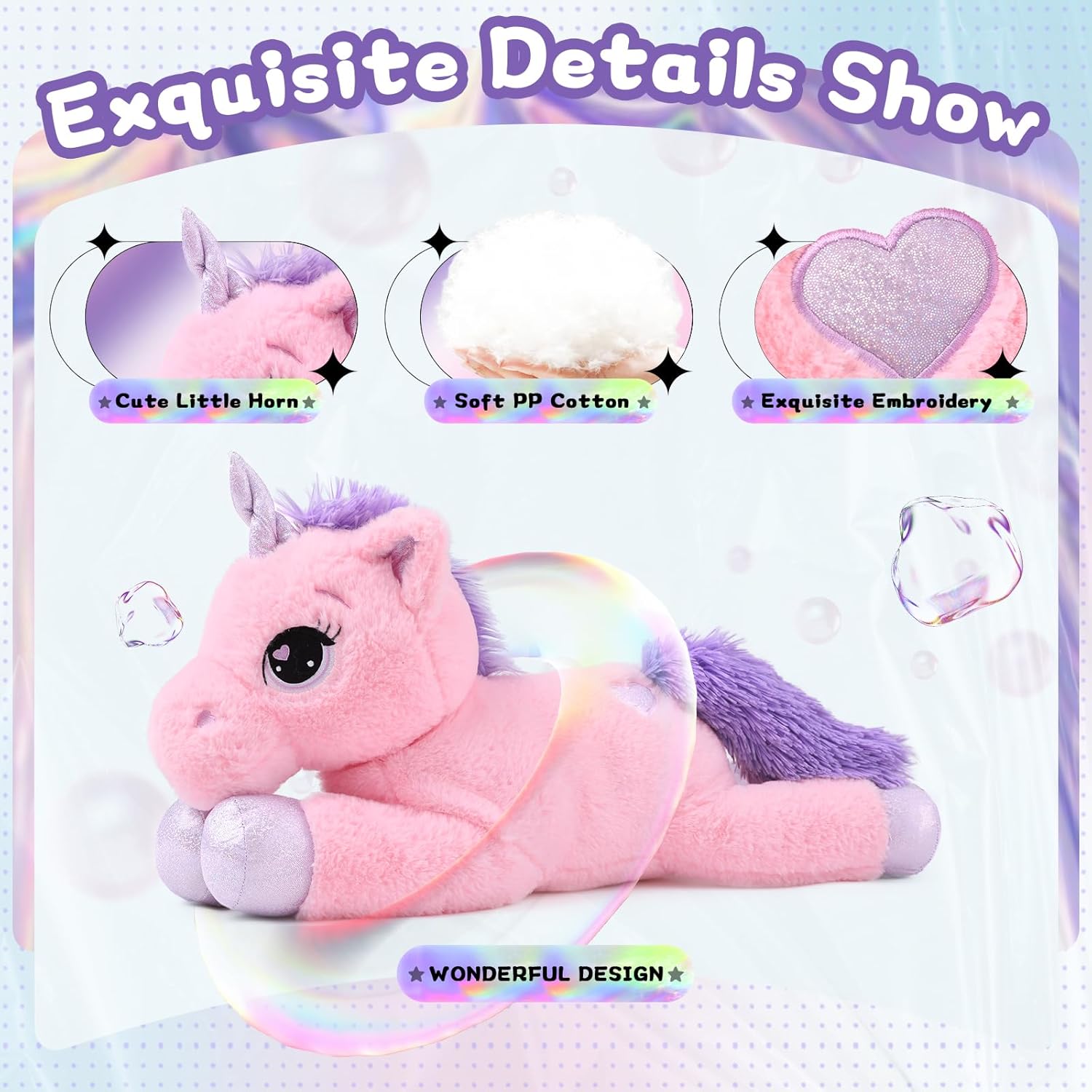 Lanmore 24 Unicorn Plush Pillow for Girls