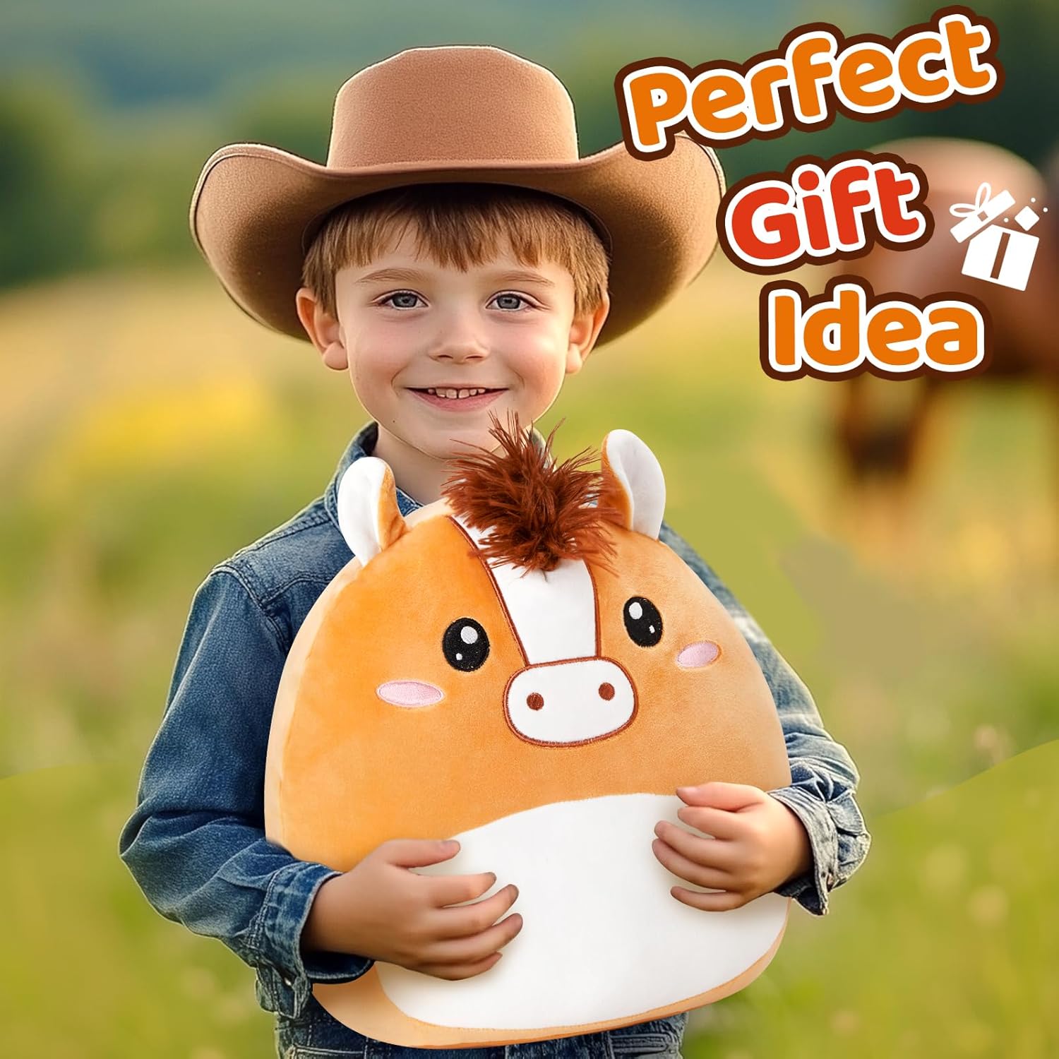 Athionsu 12-Inch Plush Horse Pillow Cuddly Toy