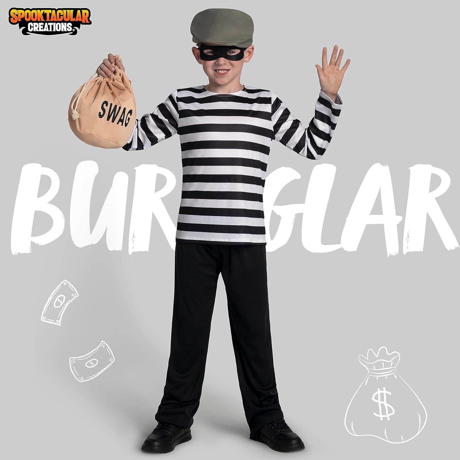 Spooktacular Creations Kids Robber Costume Set