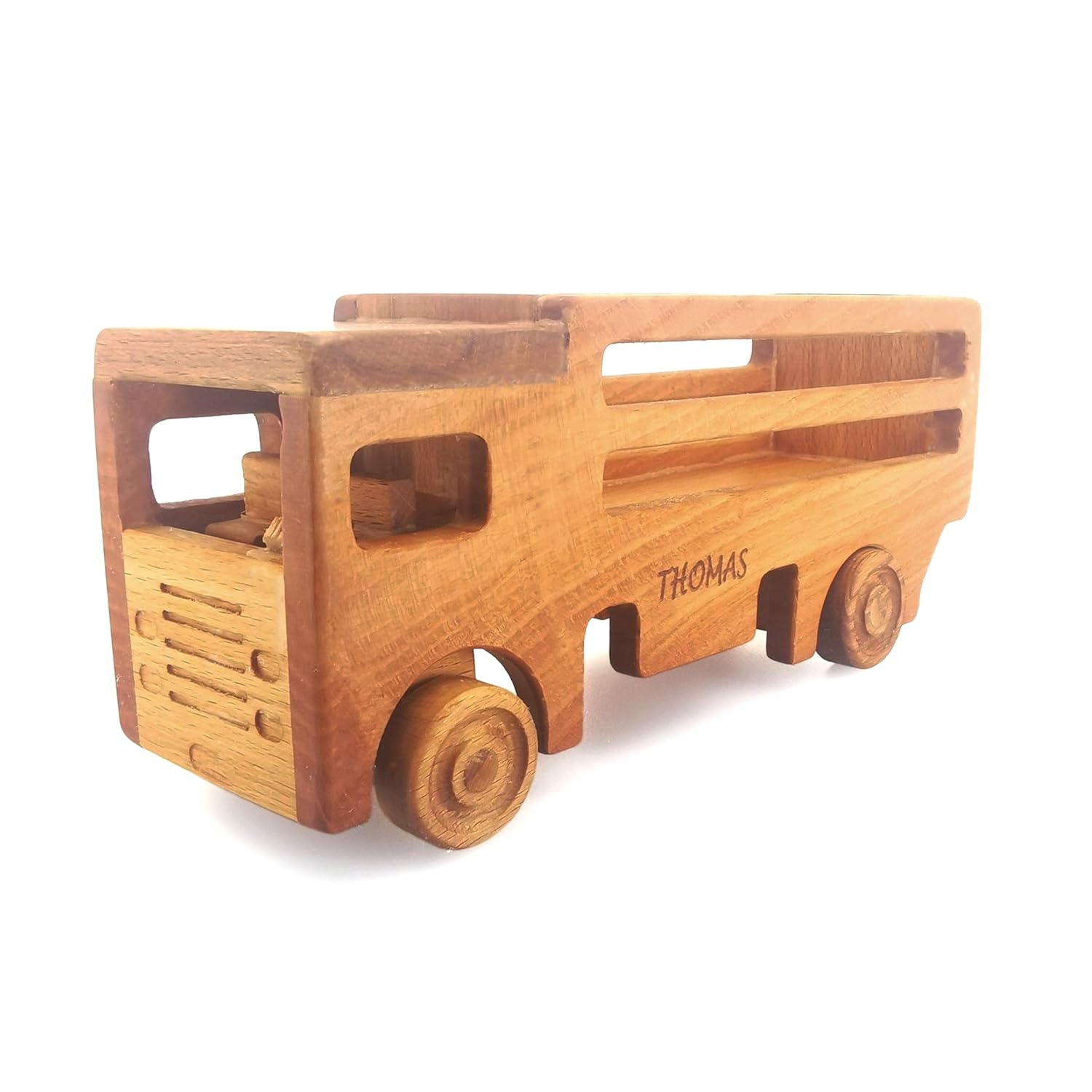 Personalized Wooden Truck Toy for 1-3 Year Old Boys