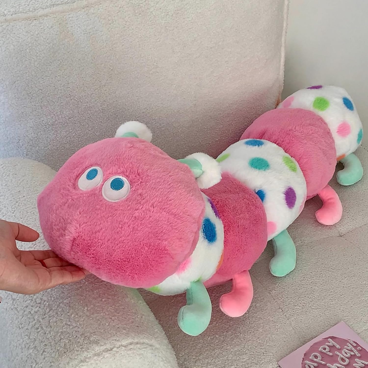 Hofun4U Caterpillar Plush Pillow - Pink 35 Inch