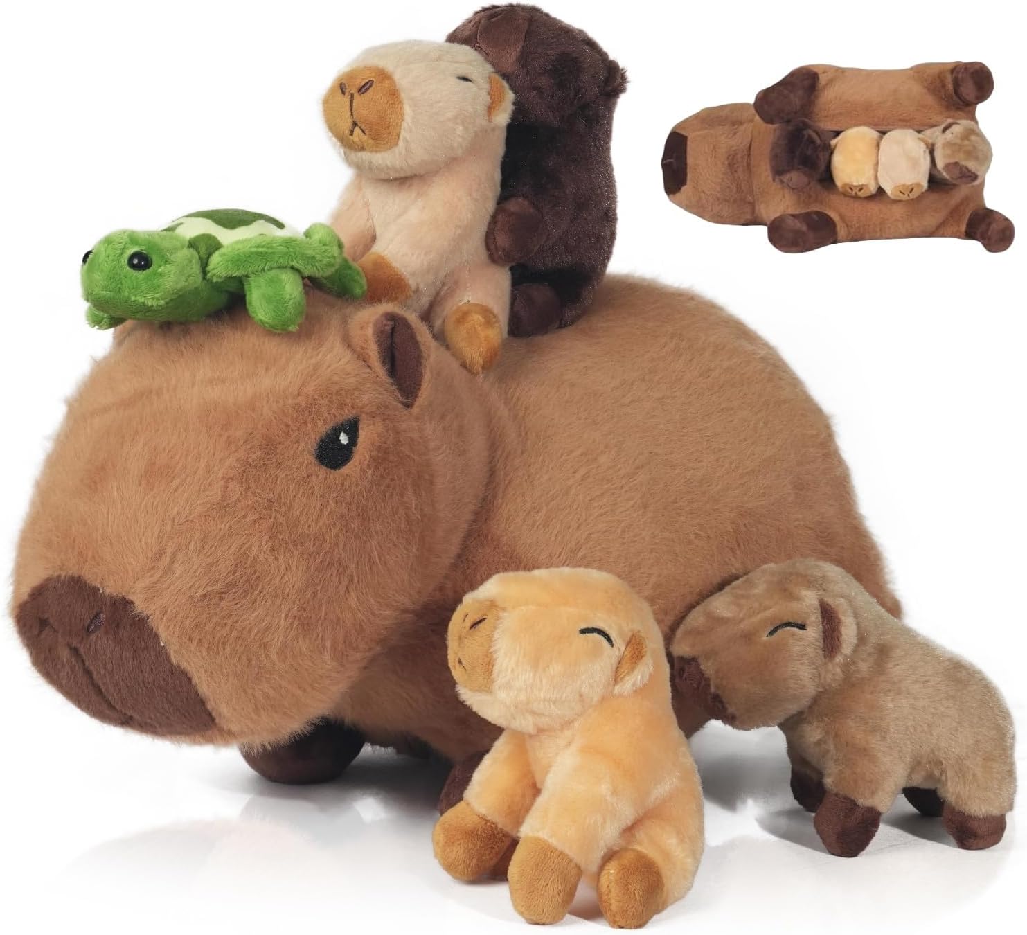 5 in 1 Capybara Plush Set with Zipper Pouch