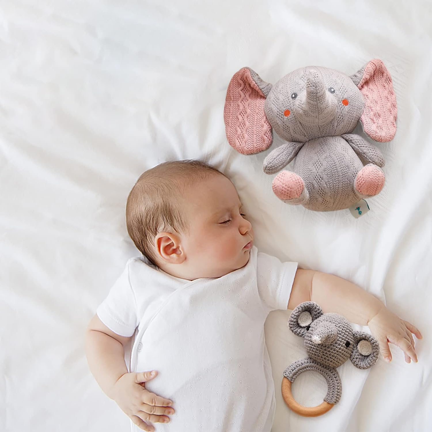 Samonyed Handmade Wooden Baby Elephant Rattle