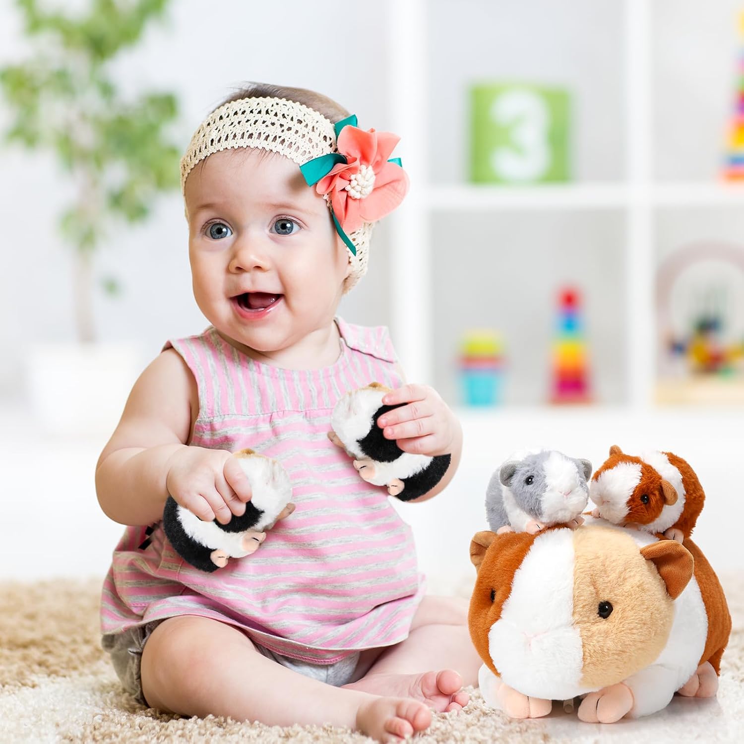 Jenaai 5 Pcs Plush Guinea Pig Set