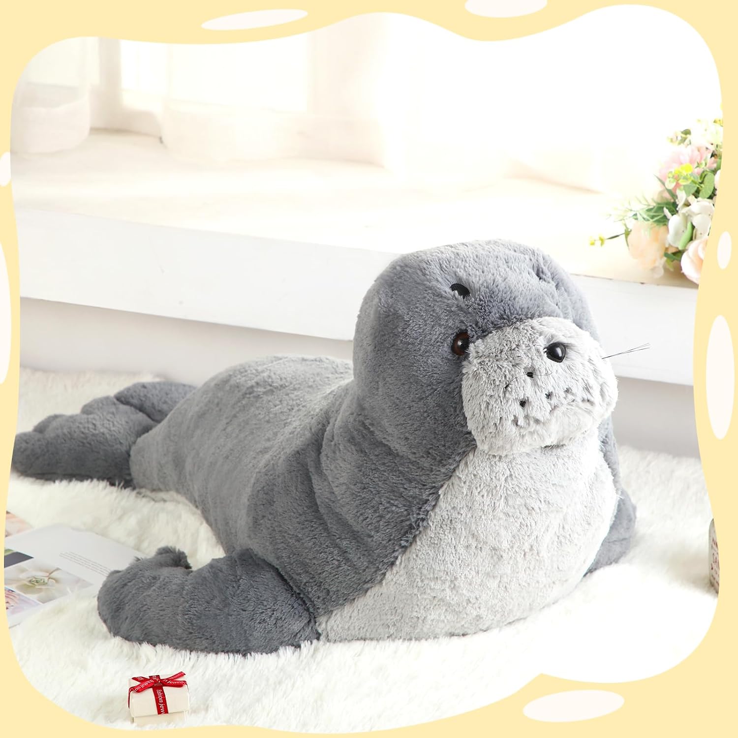 39 Inch Giant Seal Plush Stuffed Animal Cuddle Toy
