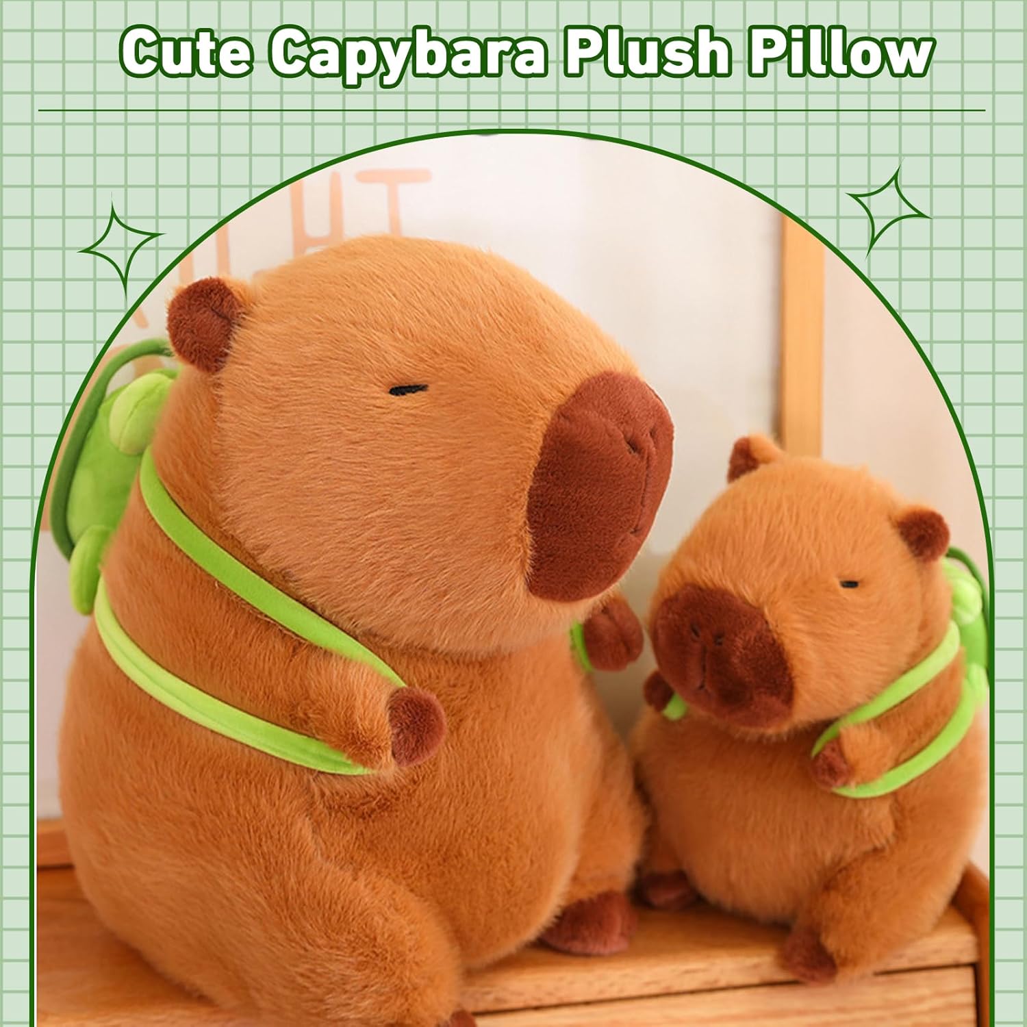 Capybara Plush Toy with Turtle Backpack 12 Inch 1