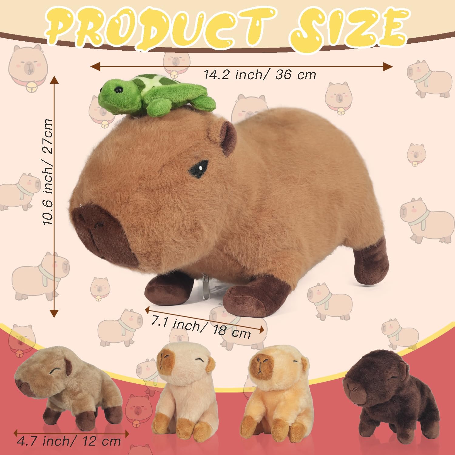 5 in 1 Capybara Plush Set with Zipper Pouch