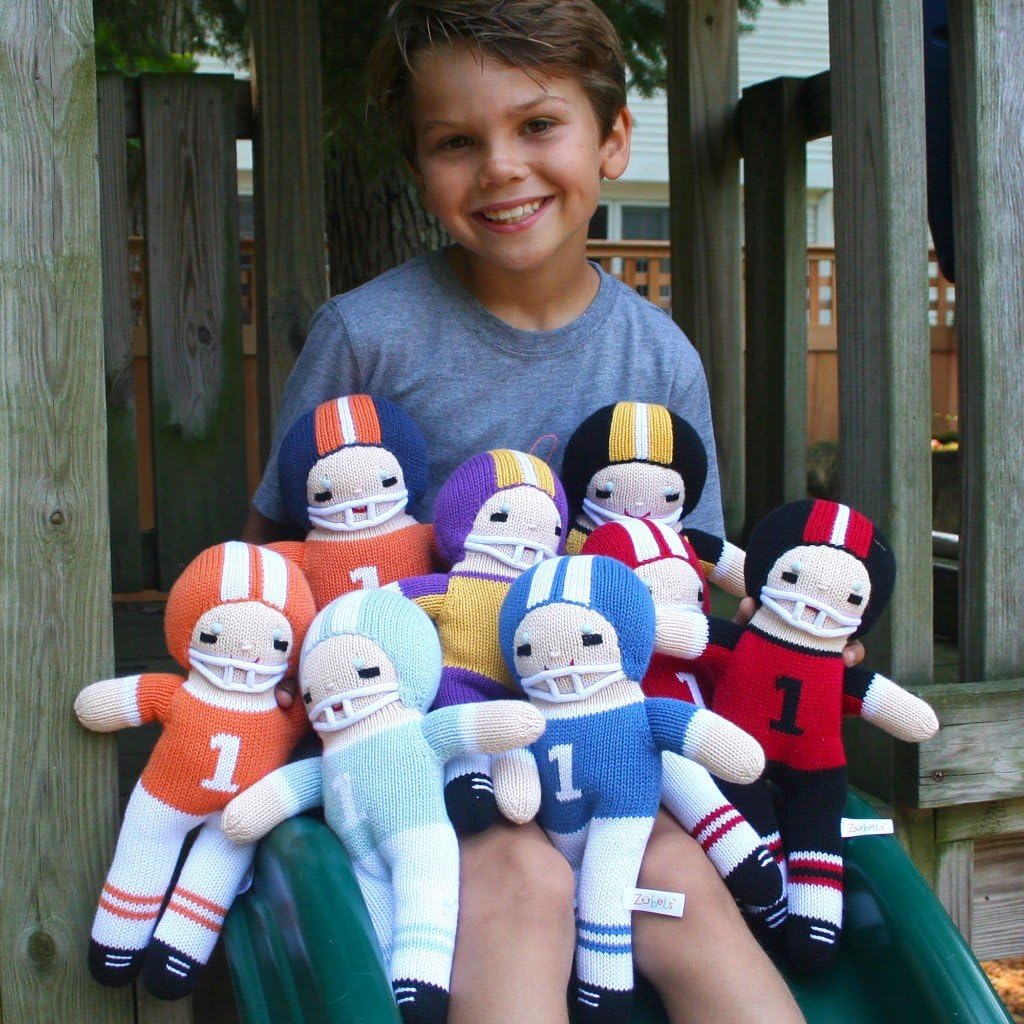 Baby Boys Football Player Plush Toy 7-Inch Rattle