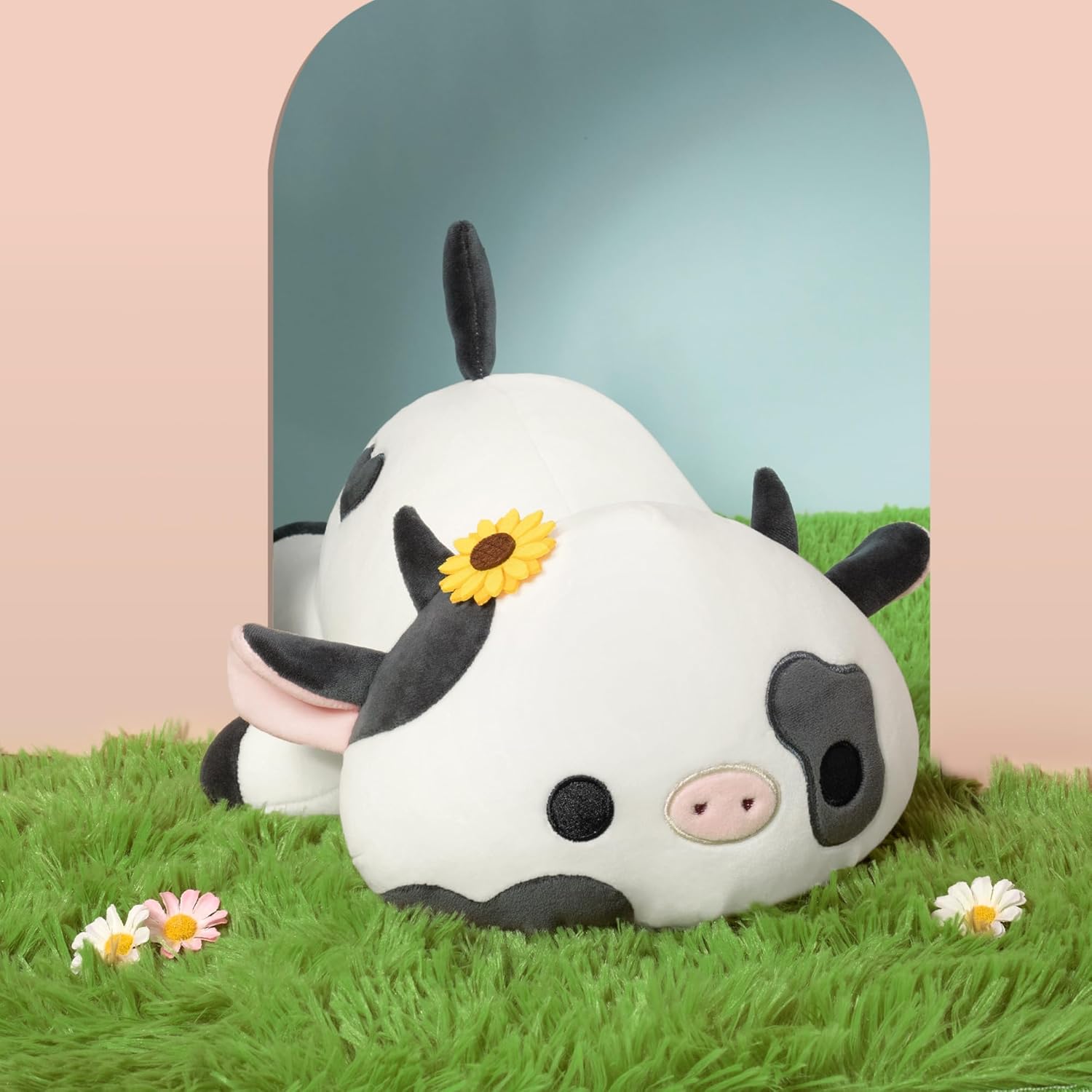 Onsoyours 12 Sunflower Cow Plush Pillow Toy