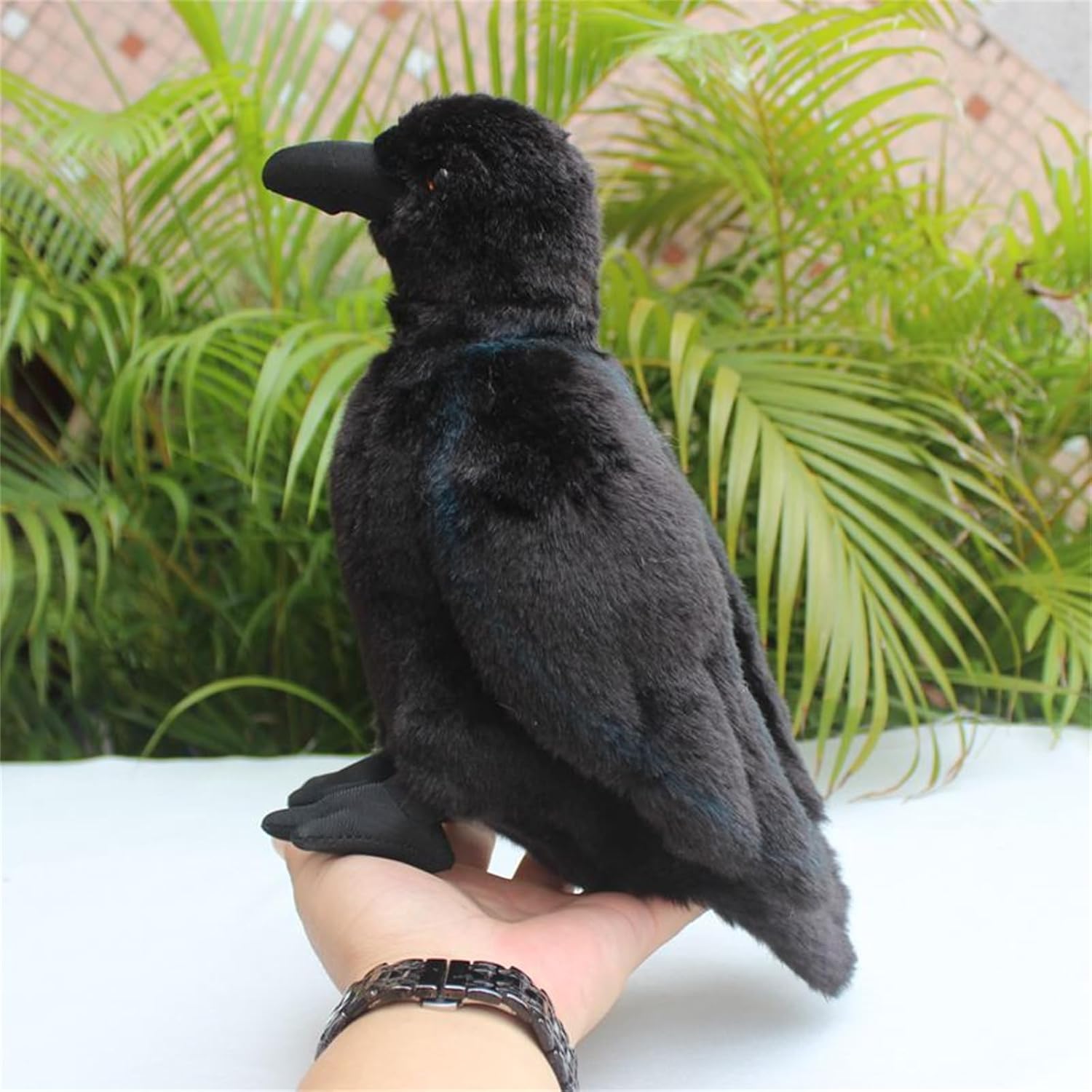 Whrigud Realistic Crow Plush Pillow Toy