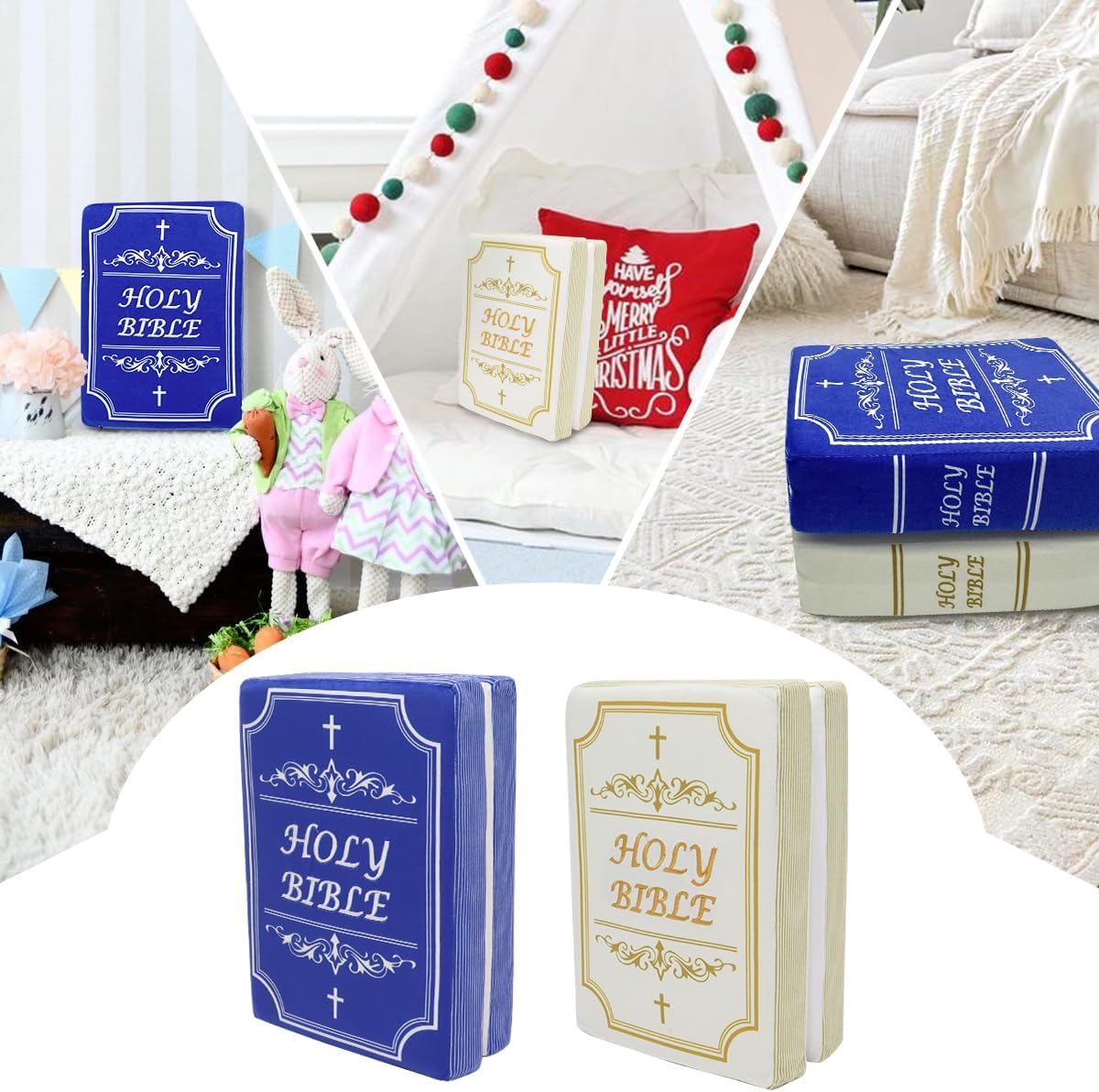Yelakey Bible Pillow Book Plush with Openable Bible