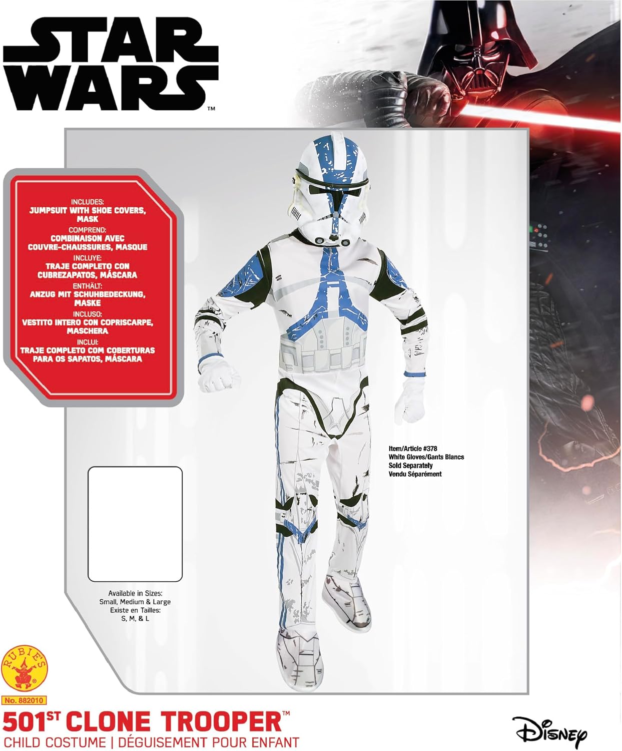Star Wars Clone Trooper Costume for Kids Large