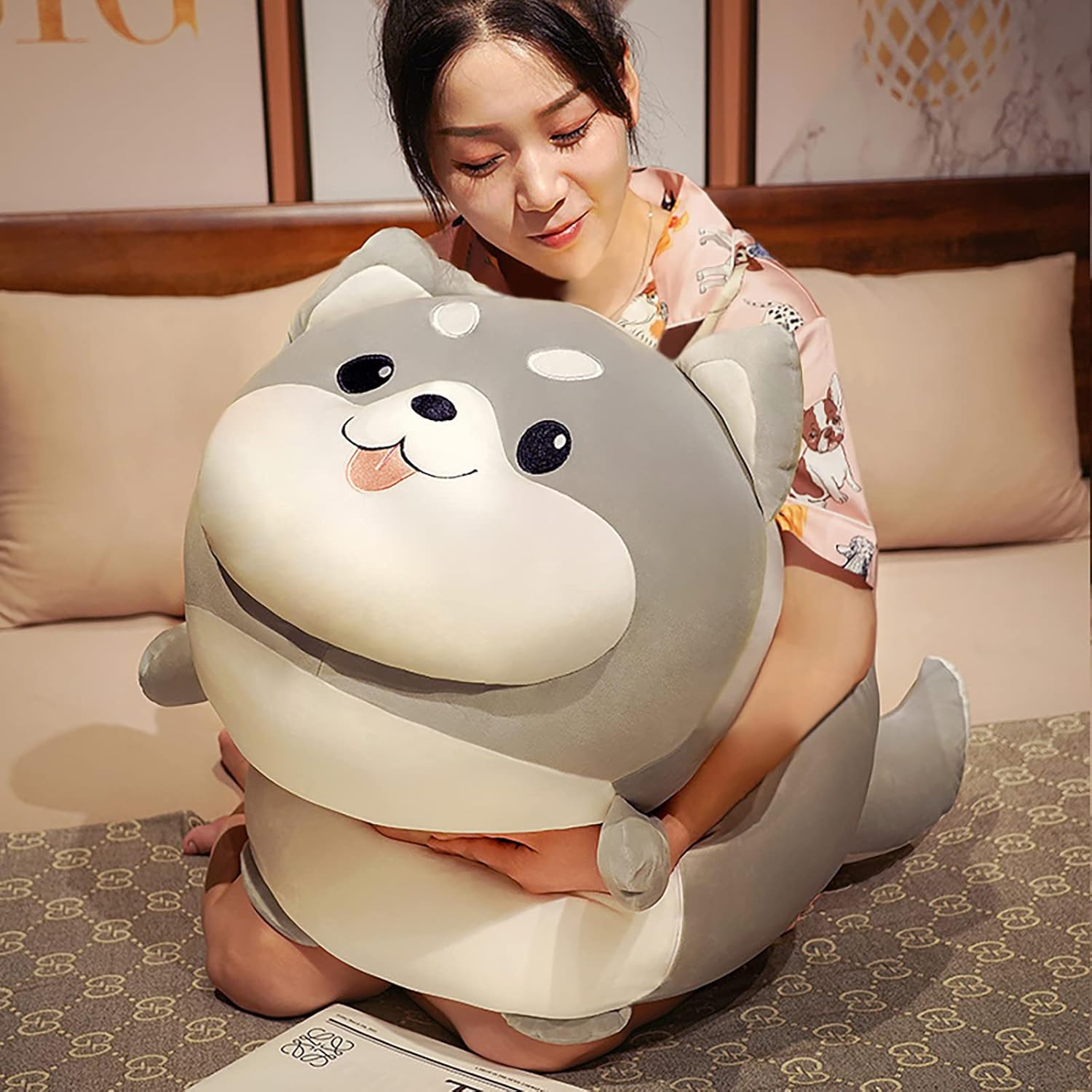 Auspicious Beginning 20 Chubby Husky Plush Pillow