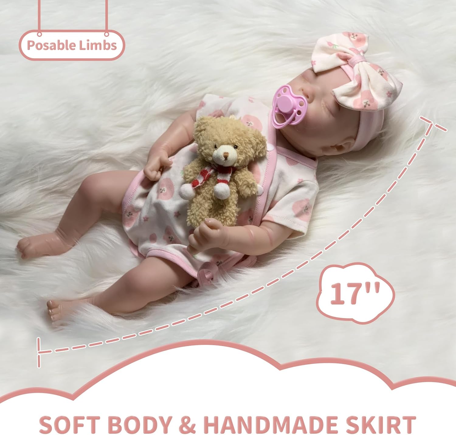 Lifelike Reborn Baby Doll with Soft Body and Accessories