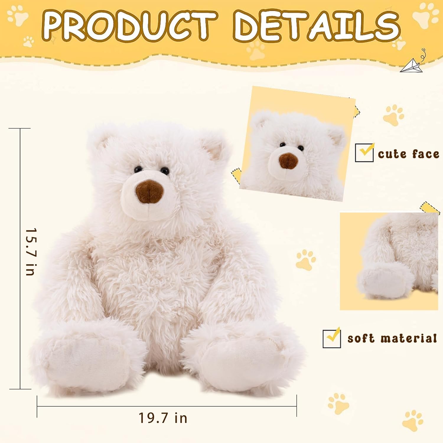 42 lbs Polar Bear Weighted Plush Pillow
