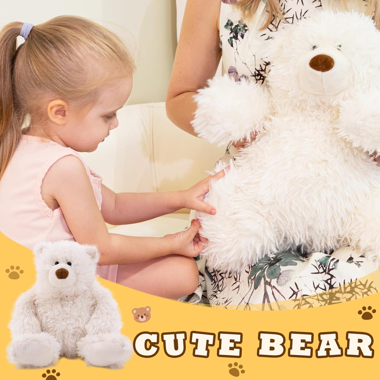 42 lbs Polar Bear Weighted Plush Pillow