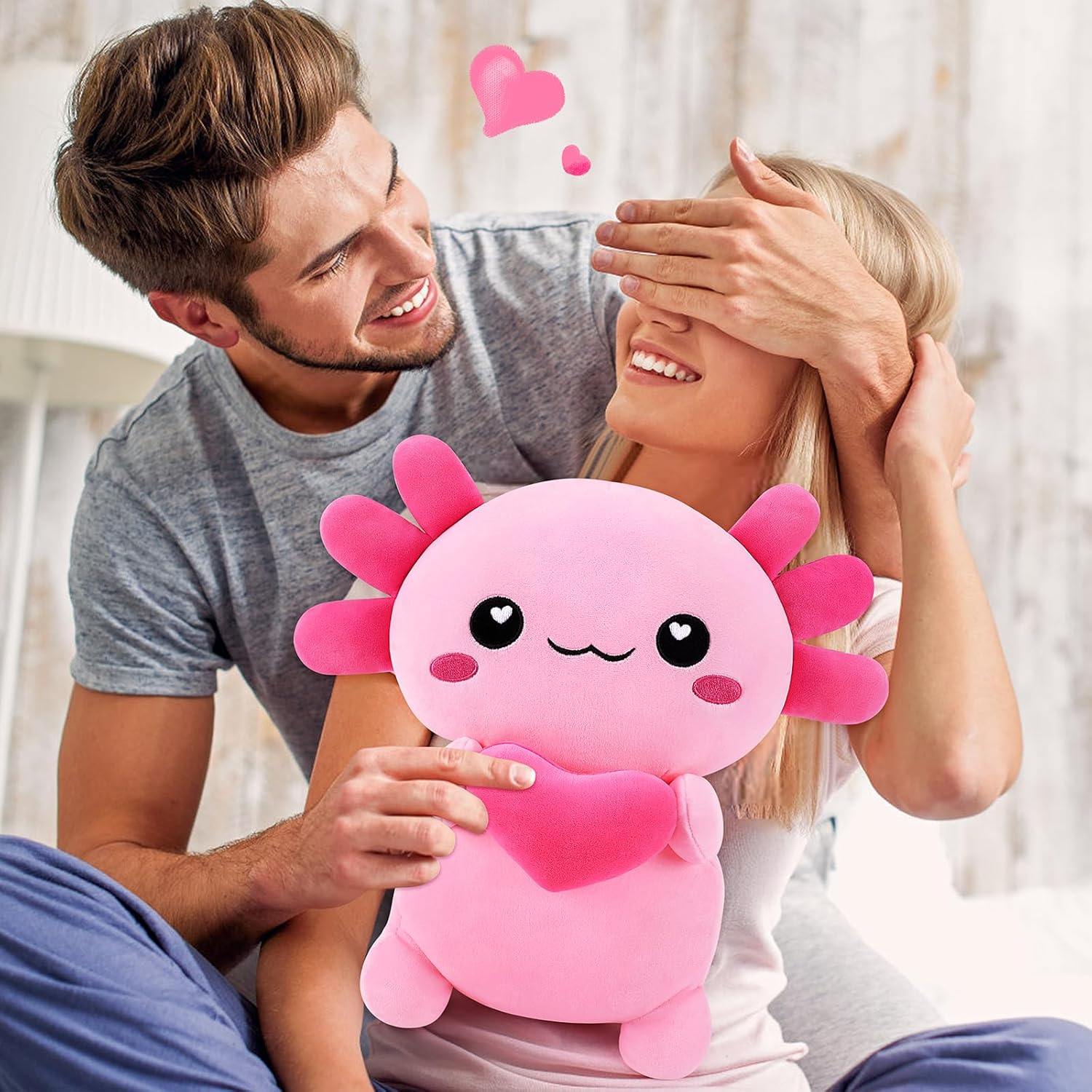 Achwishap Axolotl Plush Pillow 14 Inch Cuddly Stuffed Animal