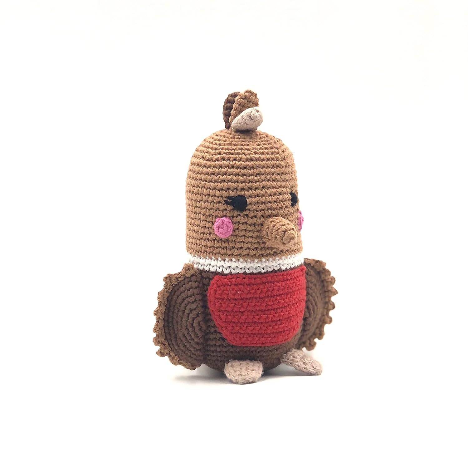 Pebble Fair Trade Handmade Cotton Robin Rattle