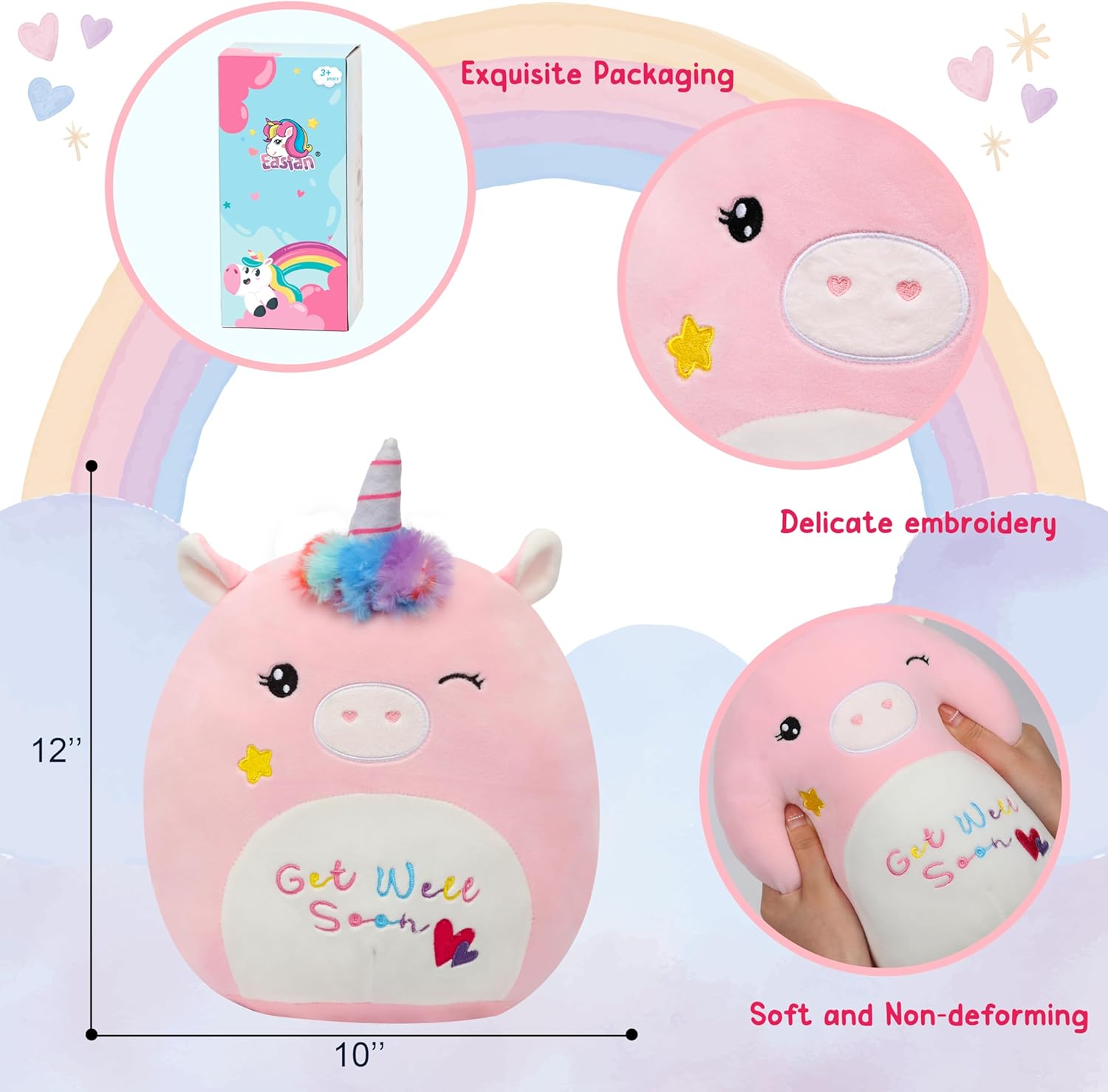 Easfan Get Well Soon Unicorn Plush Pillow 1