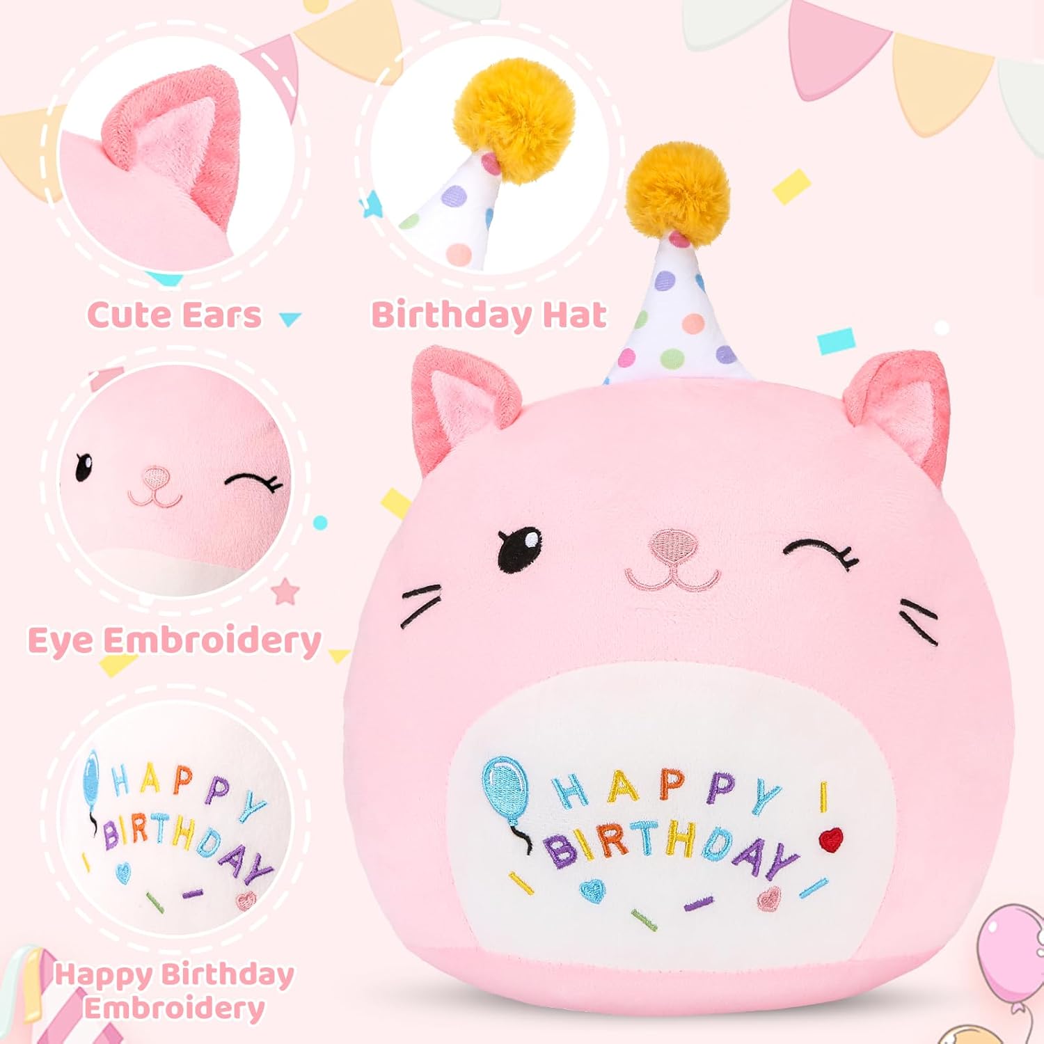 ABEARCAR Cute Cat Plush Birthday Gift 8 Stuffed Animal