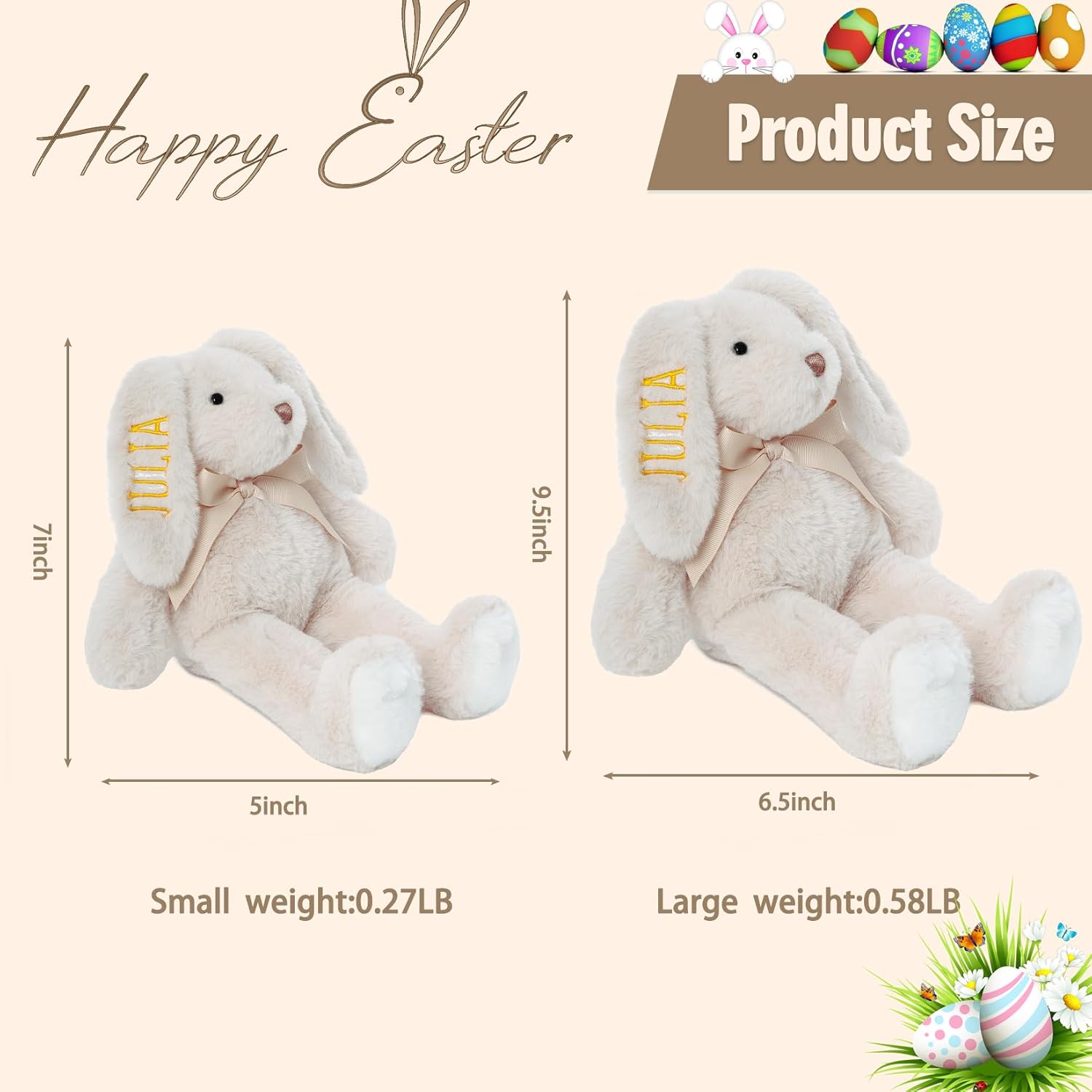 Personalized Embroidered Plush Bunny with Childs Name 1