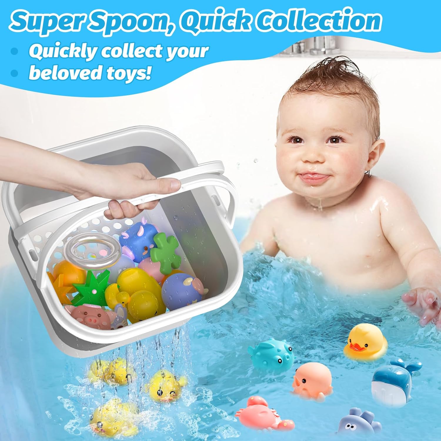 Anivia Foldable Bath Toy Storage Organizer Gray 1