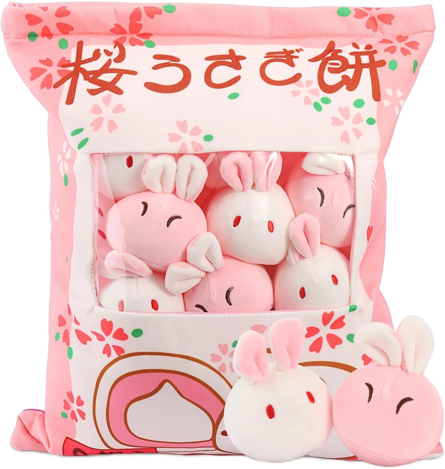 JILPAK Cute Bunny Plush Pillow with 8 Dolls