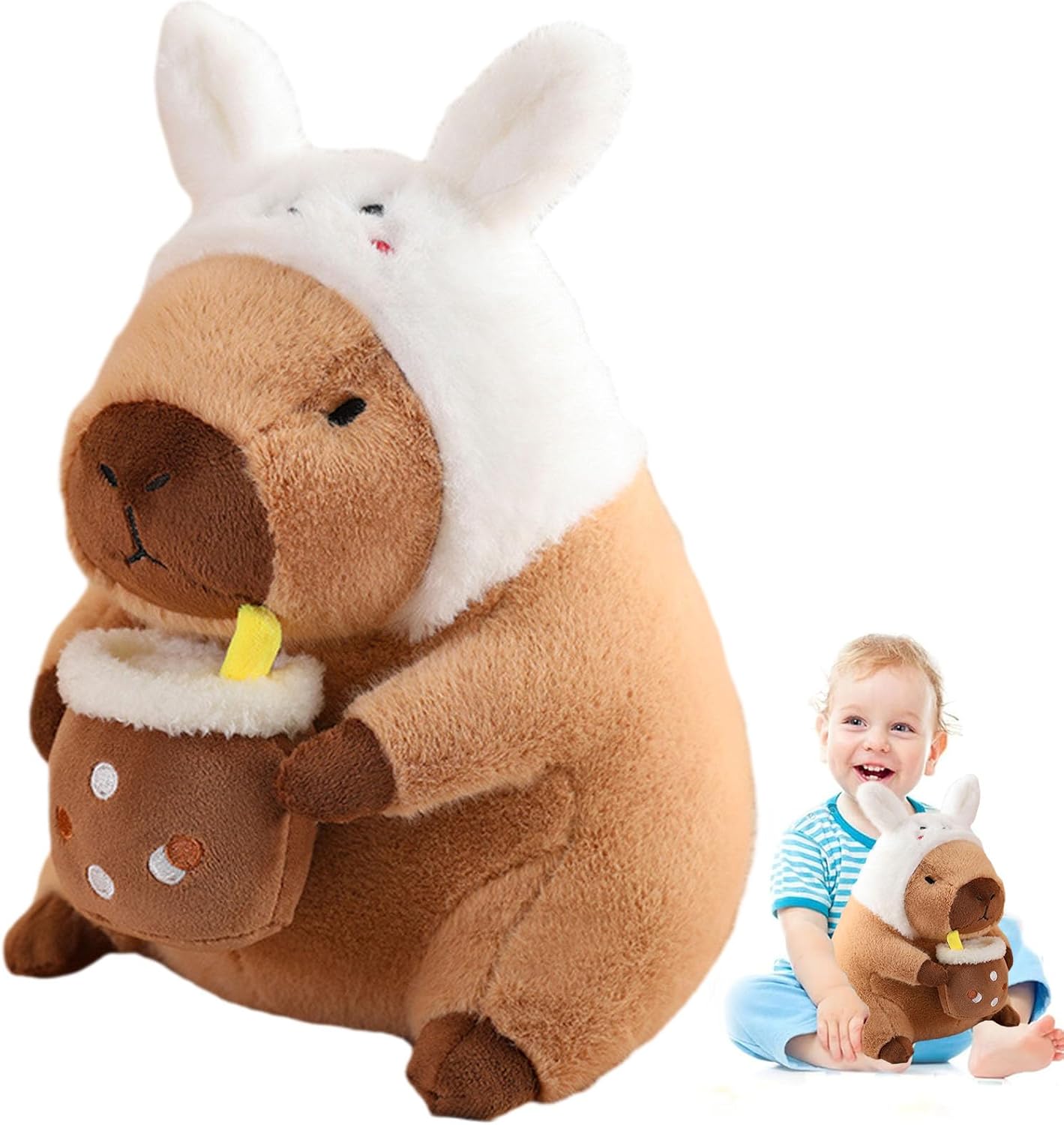 12 Inch Capybara Plush Pillow Kawaii Bunny Stuffed Animal Toy