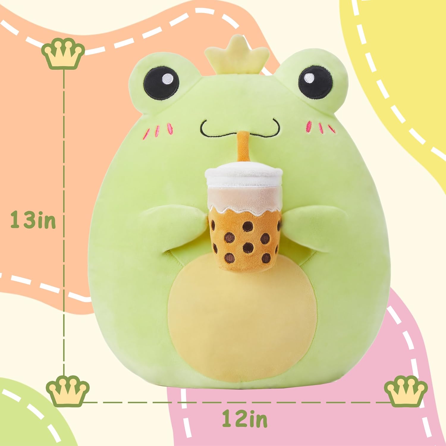 Large Frog Plush Pillow Toy 13 Cuddle Huggable Stuffed Animal