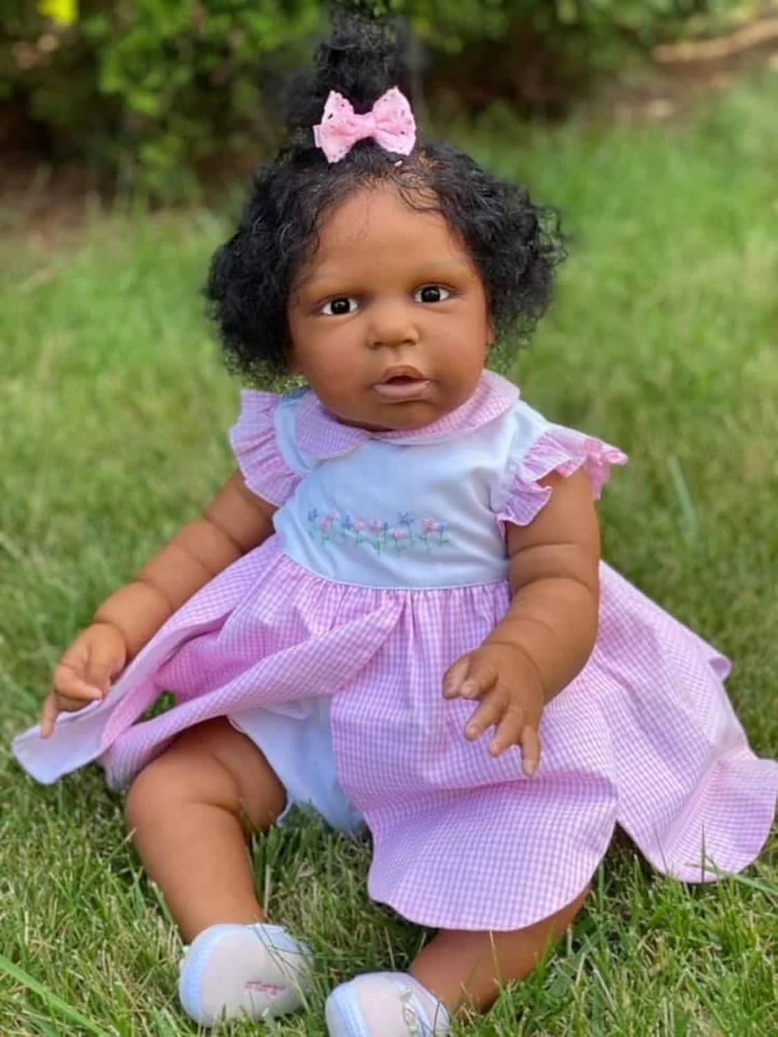 Black Reborn Baby Doll 24 Inch Realistic Girl