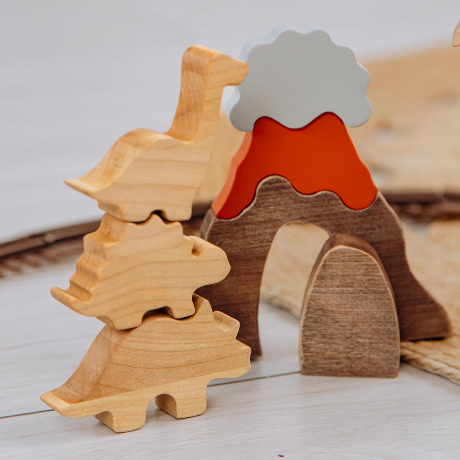 Personalized Wooden Dino Toy Set for Kids